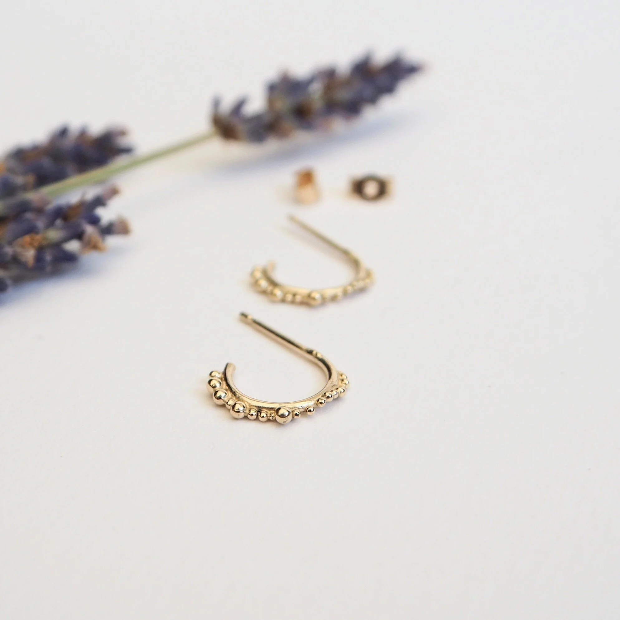 Sol, Recycled Gold Ear Huggers 