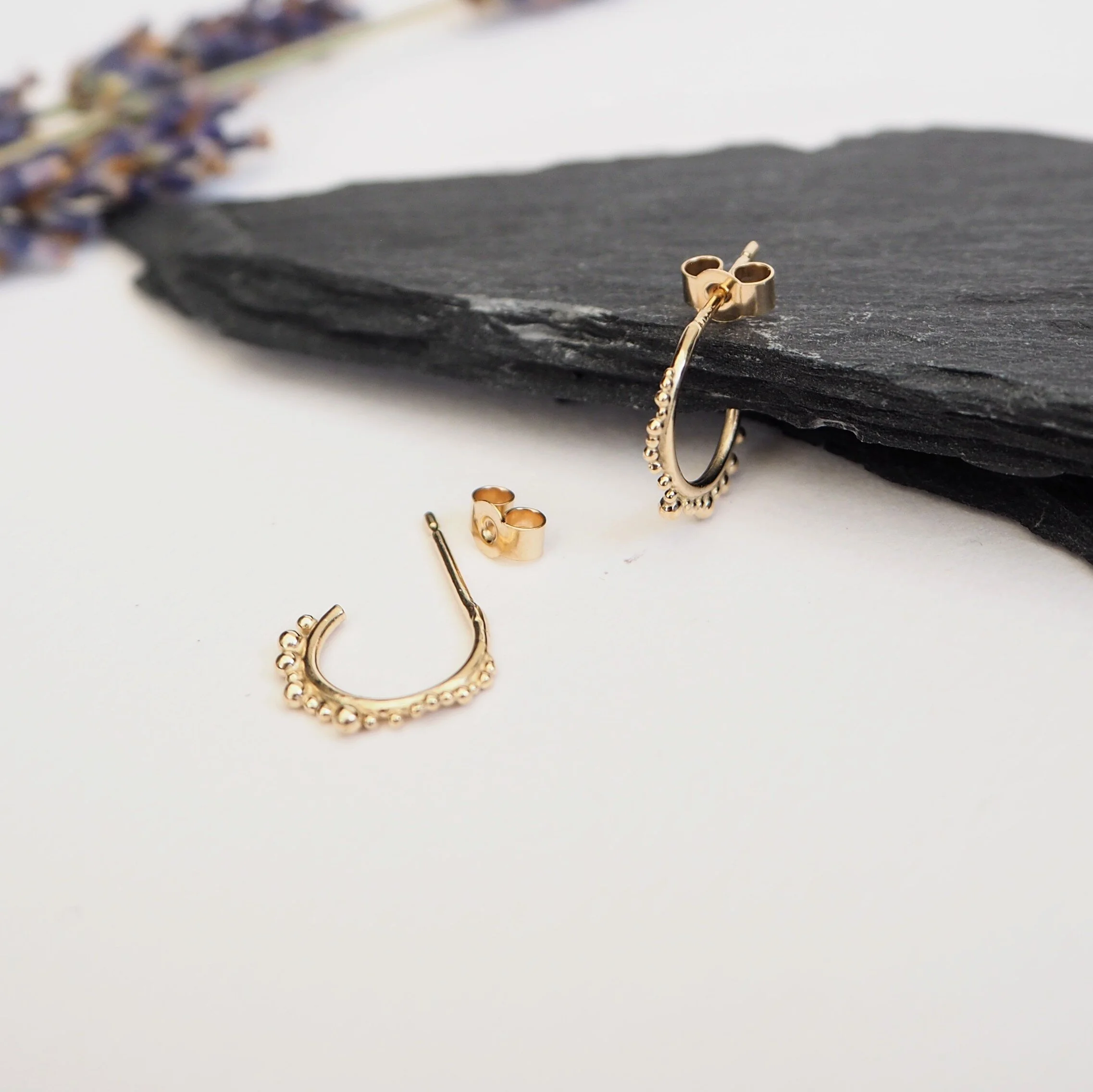 Sol, Recycled Gold Ear Huggers 