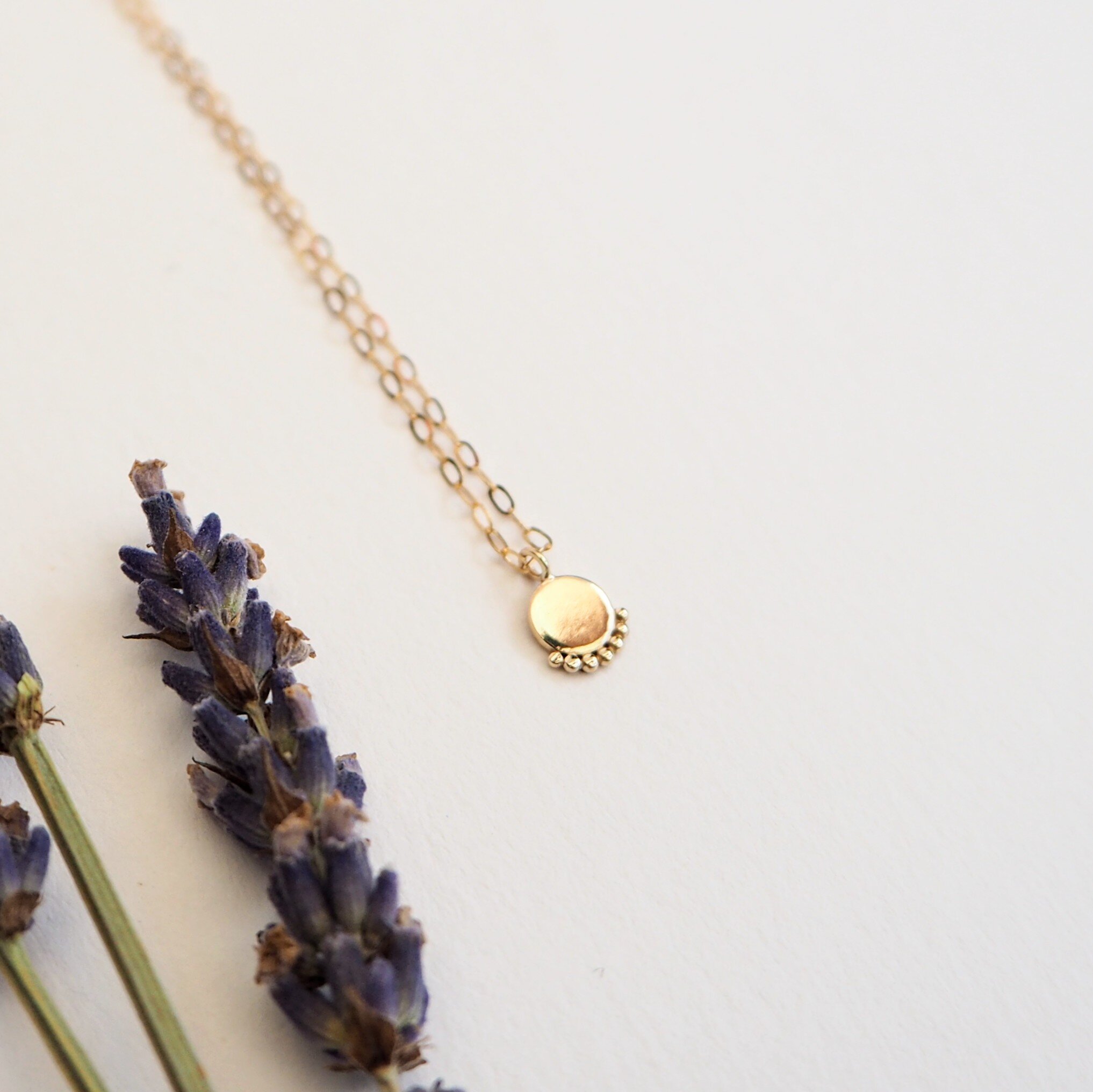 Recycled 9ct gold Sol Charm Necklace