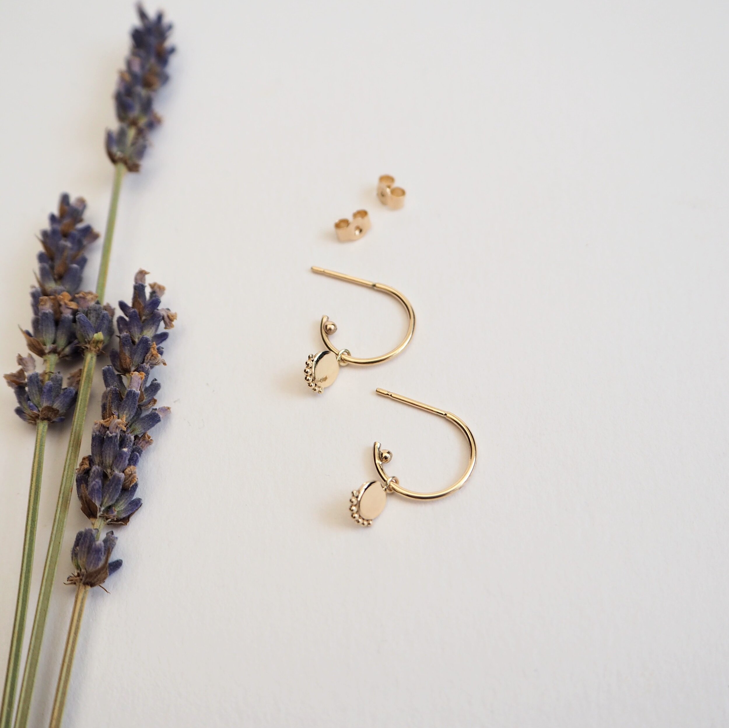 Recycled Gold Rae Charm Hoop Studs
