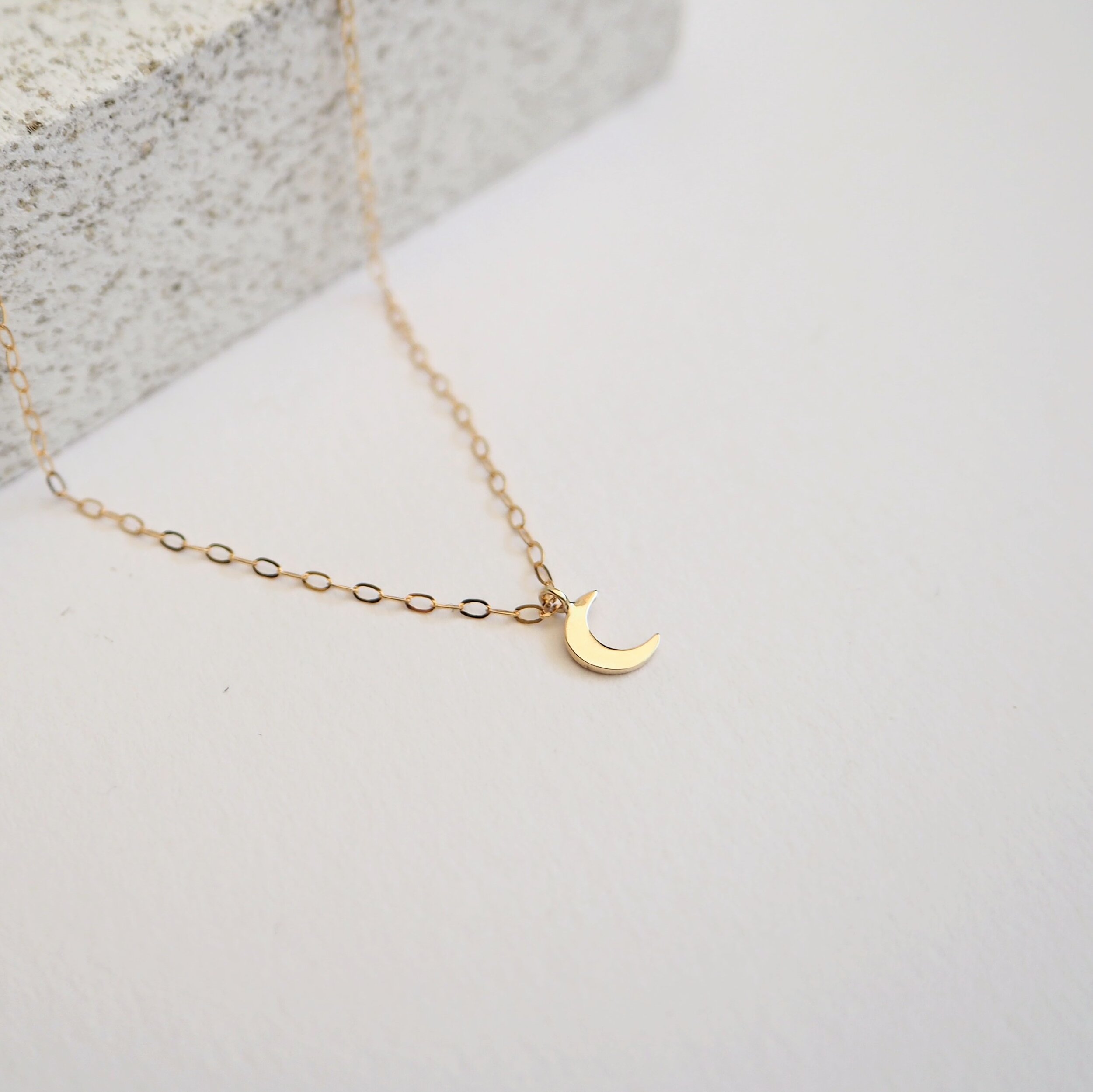La Lune, Recycled Gold Crescent Moon Necklace 