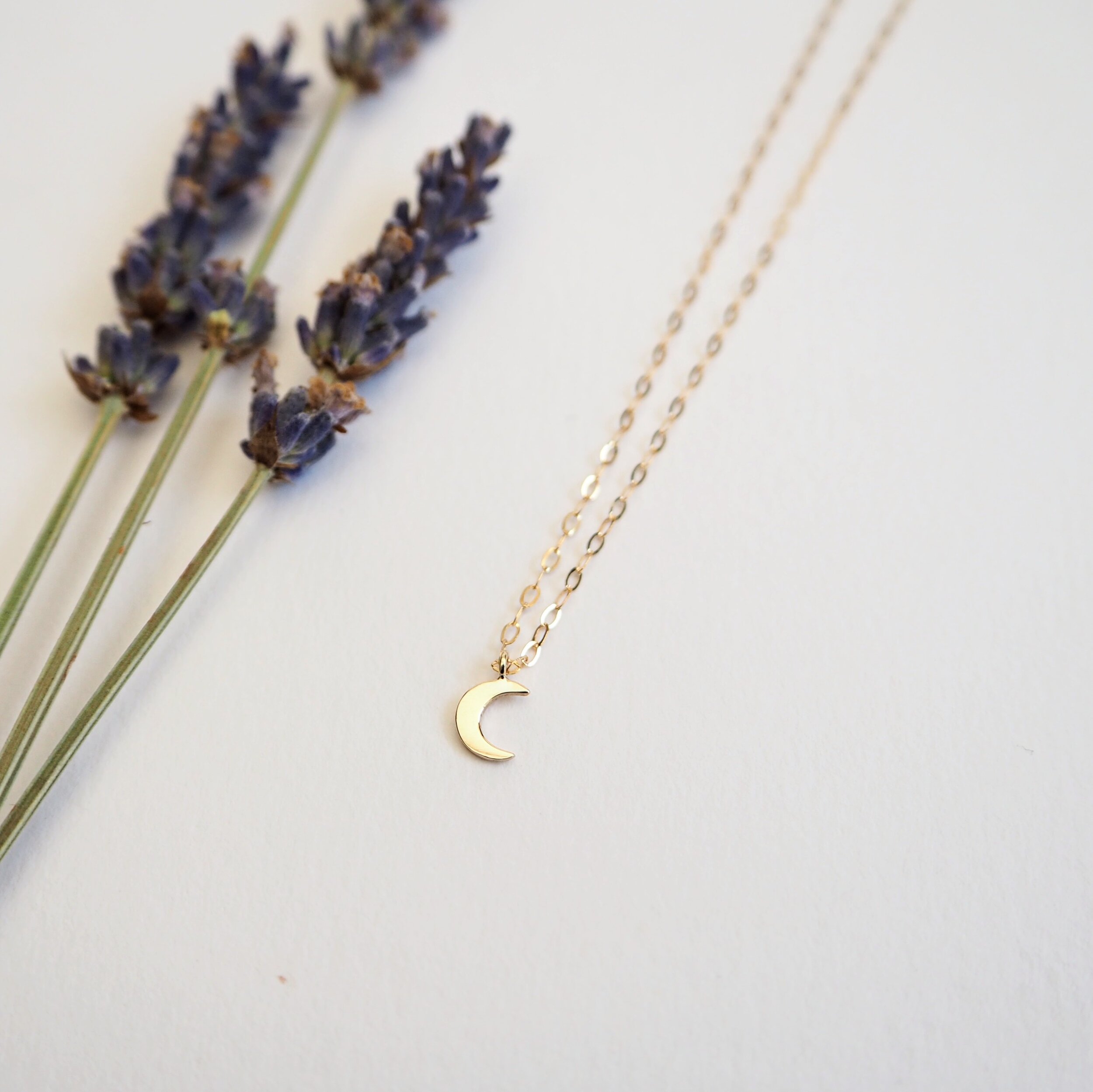 La Lune, Recycled Gold Crescent Moon Necklace 