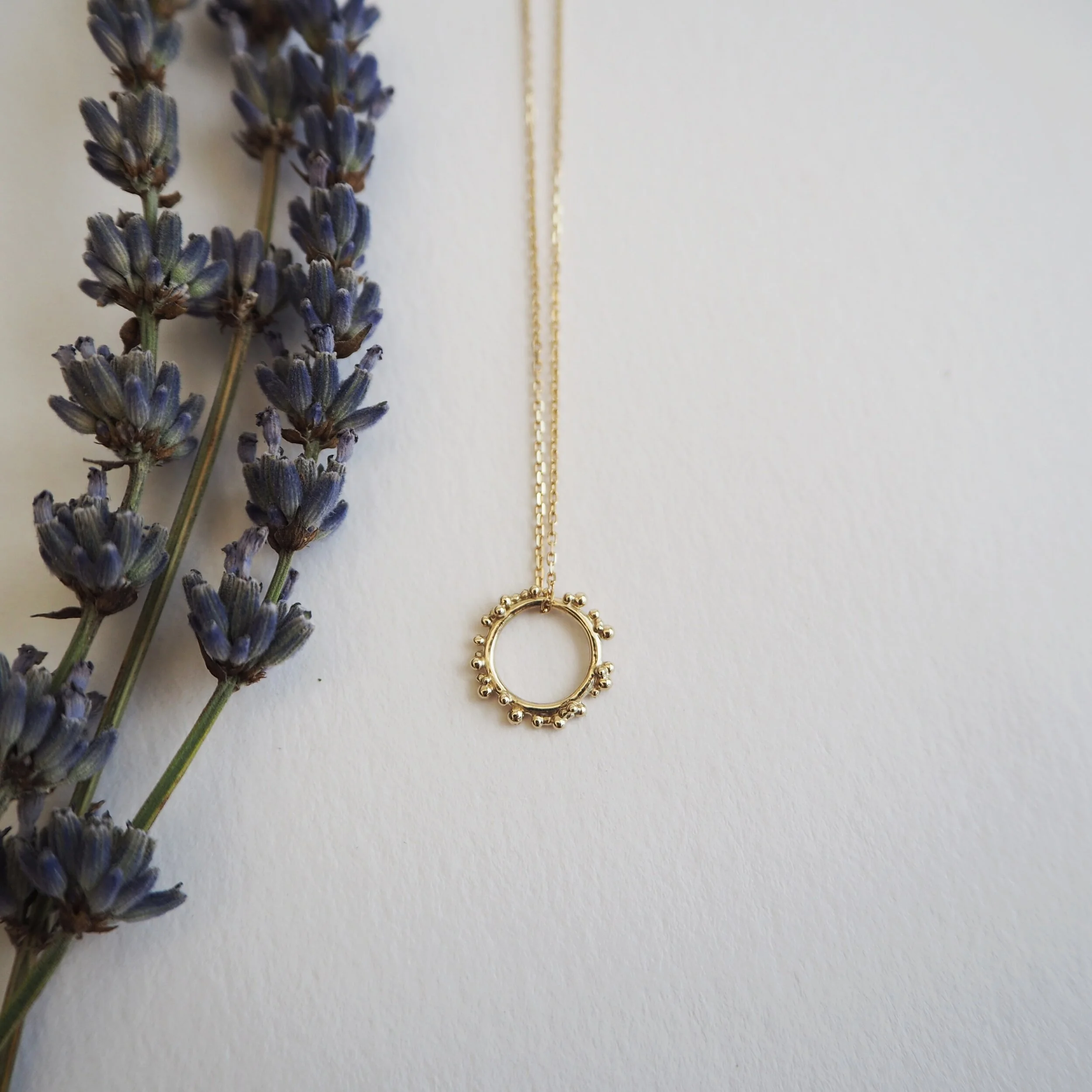 Sol Circle Necklace in Recycled Gold