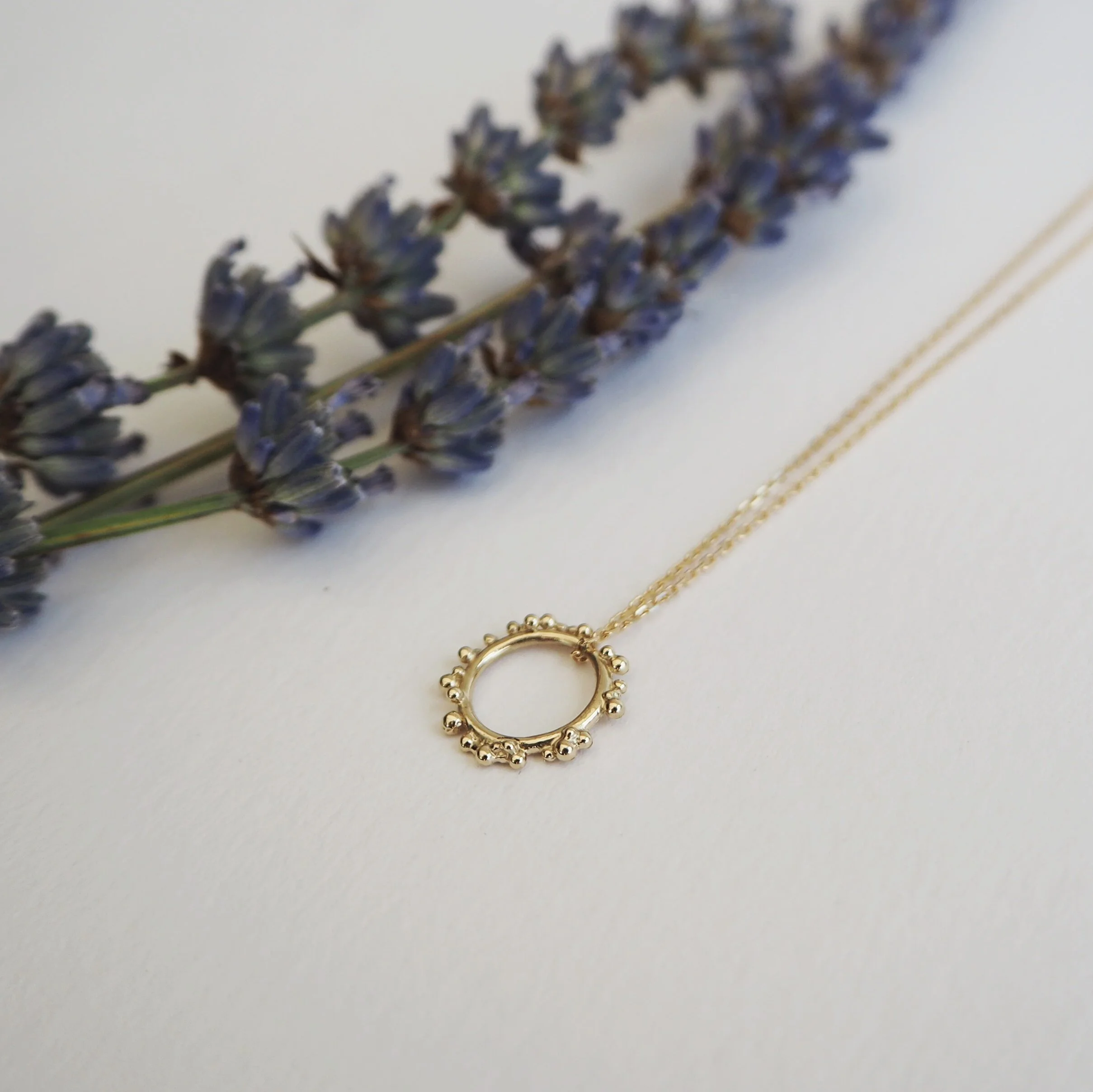 Sol Circle Necklace in Recycled Gold