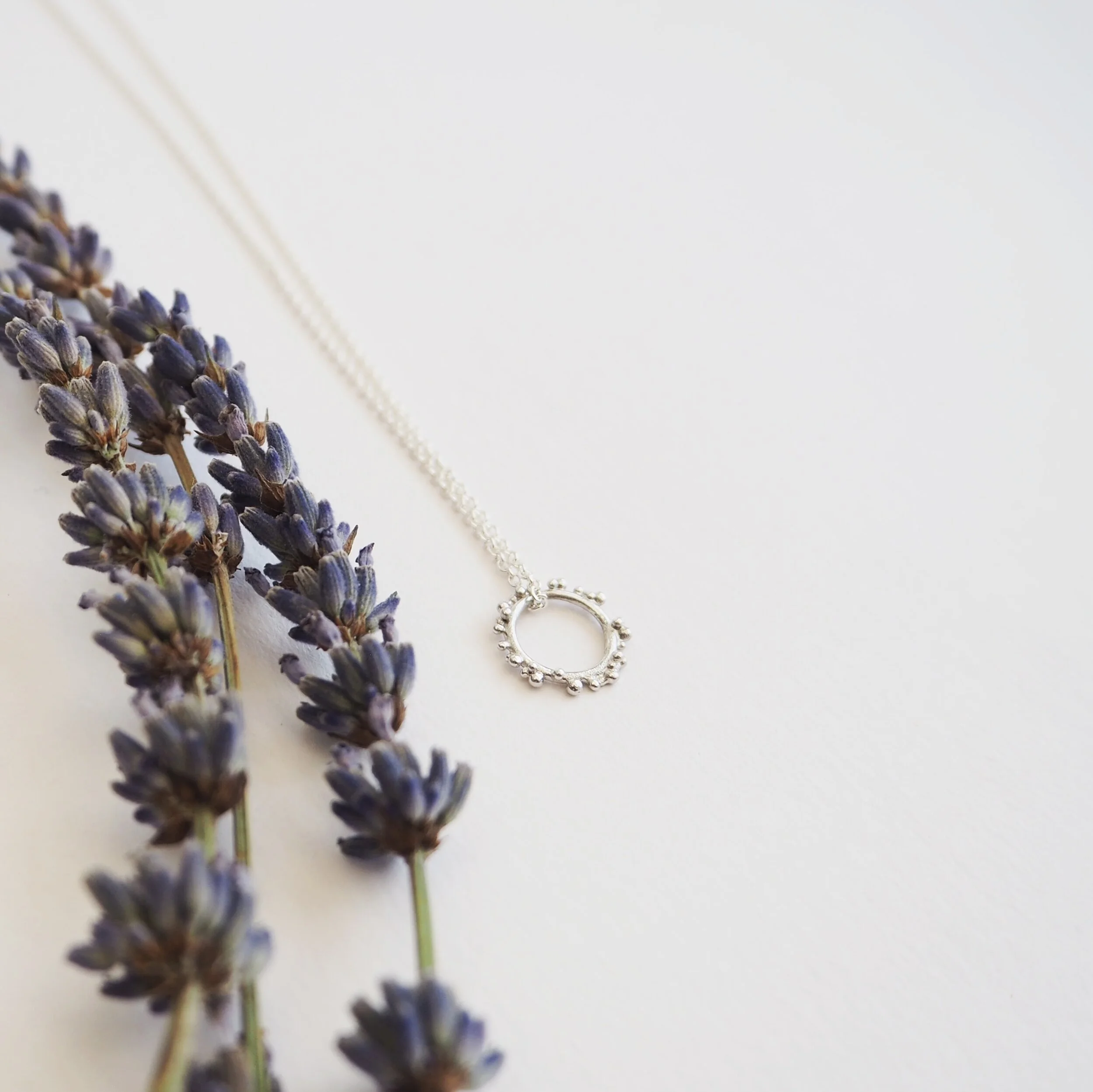 Sol Circle Necklace in Recycled Silver