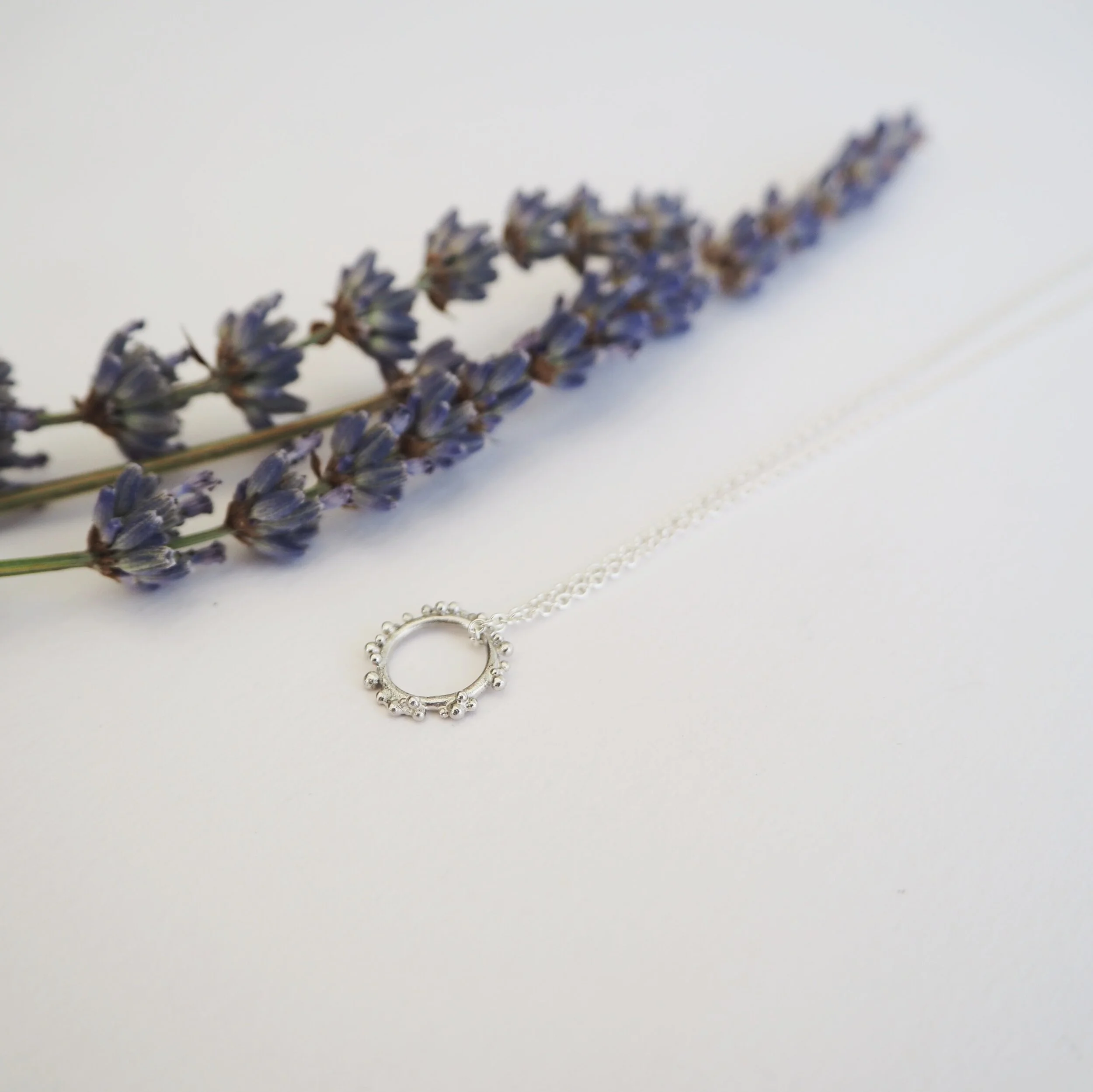 Sol Circle Necklace in Recycled Silver