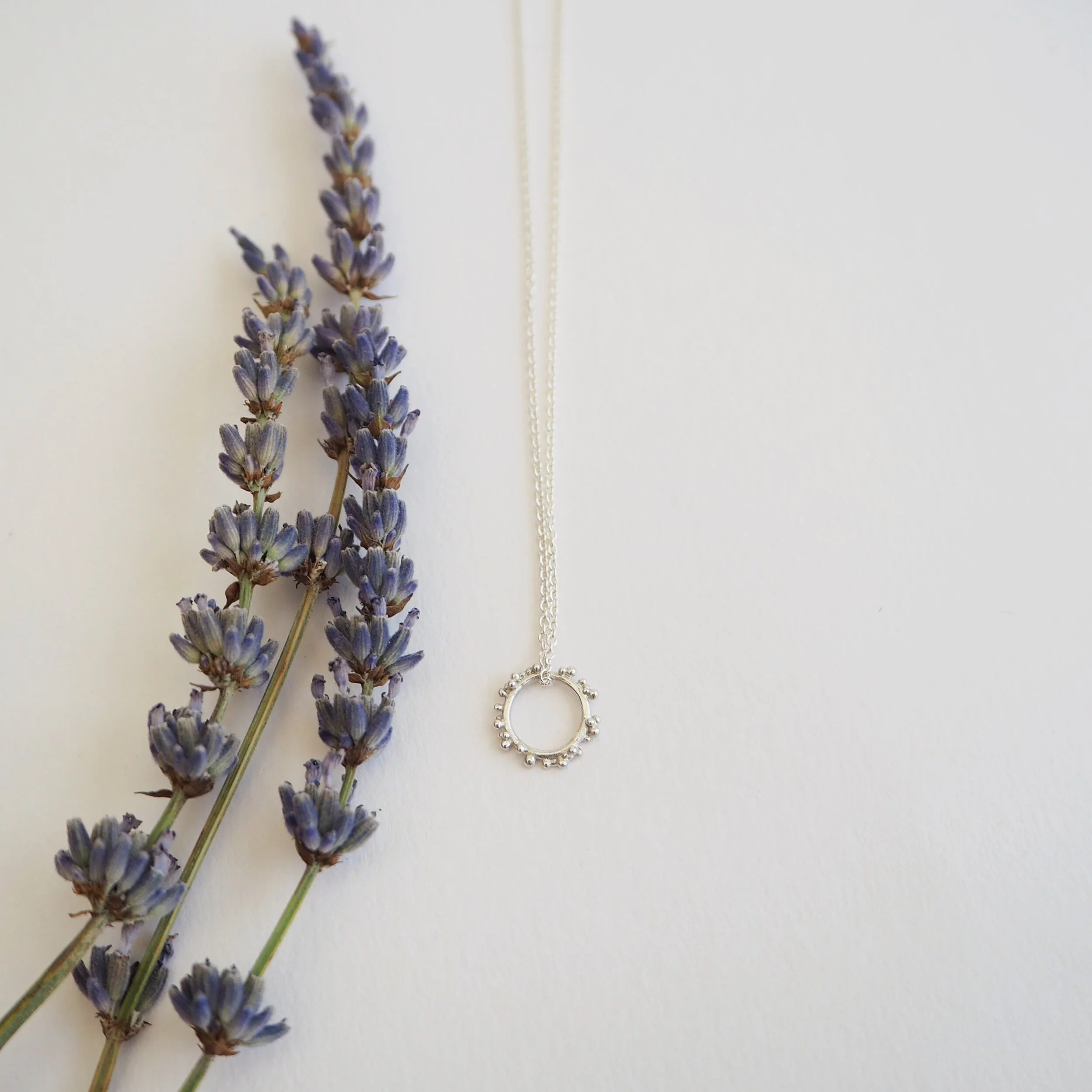 Sol Circle Necklace in Recycled Silver