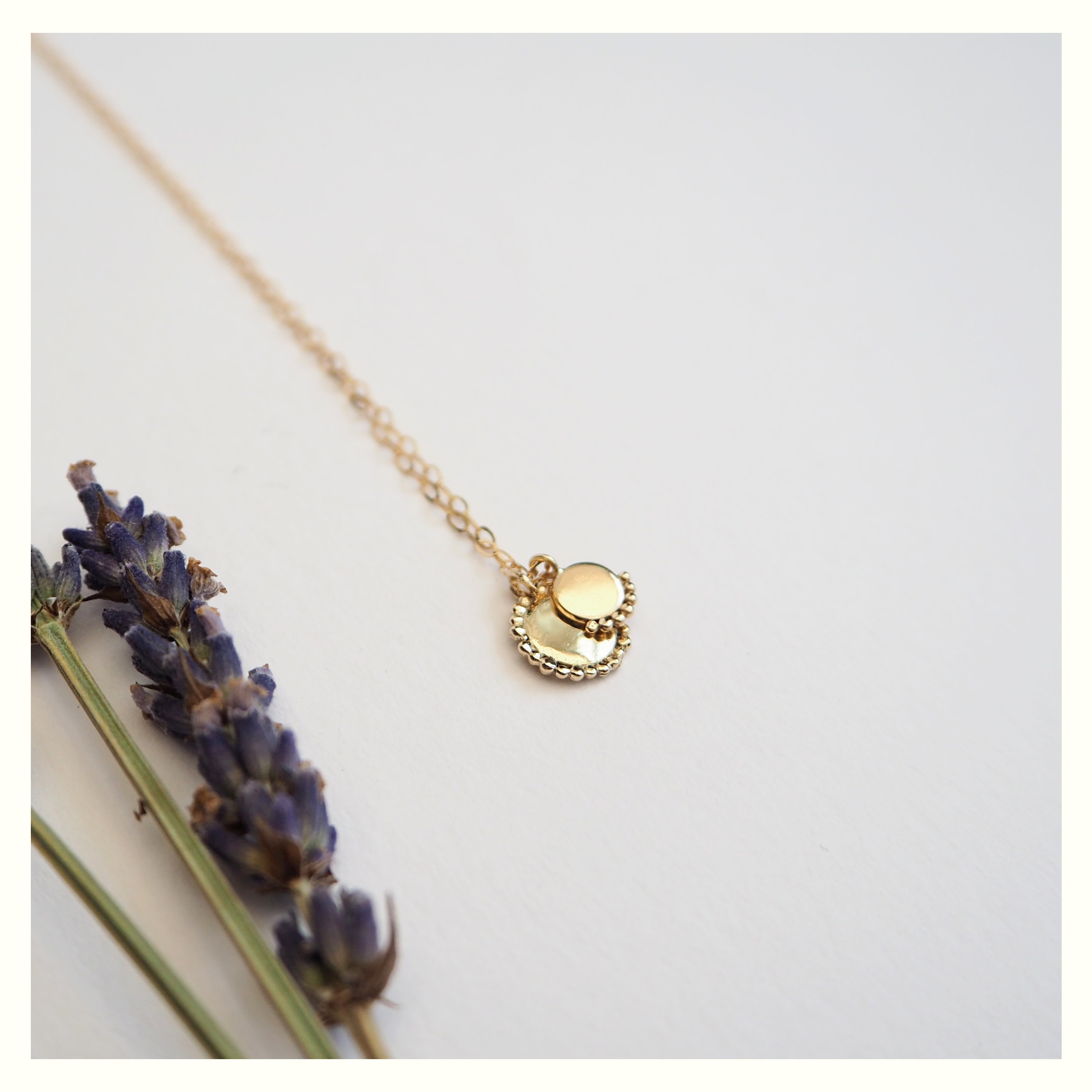 Sol Personalised initial Charm Necklace in Recycled Gold