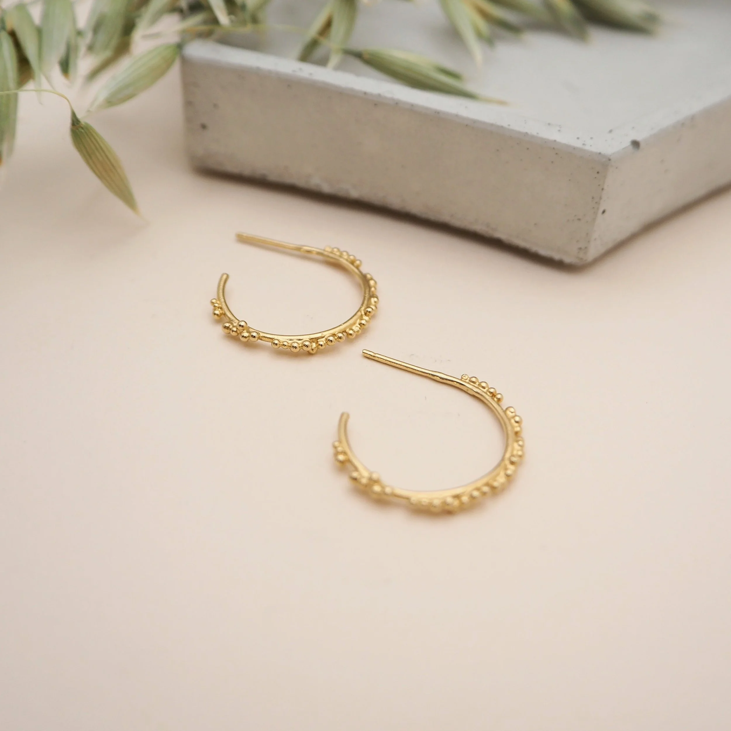 Recycled Gold Sol Hoop Earrings