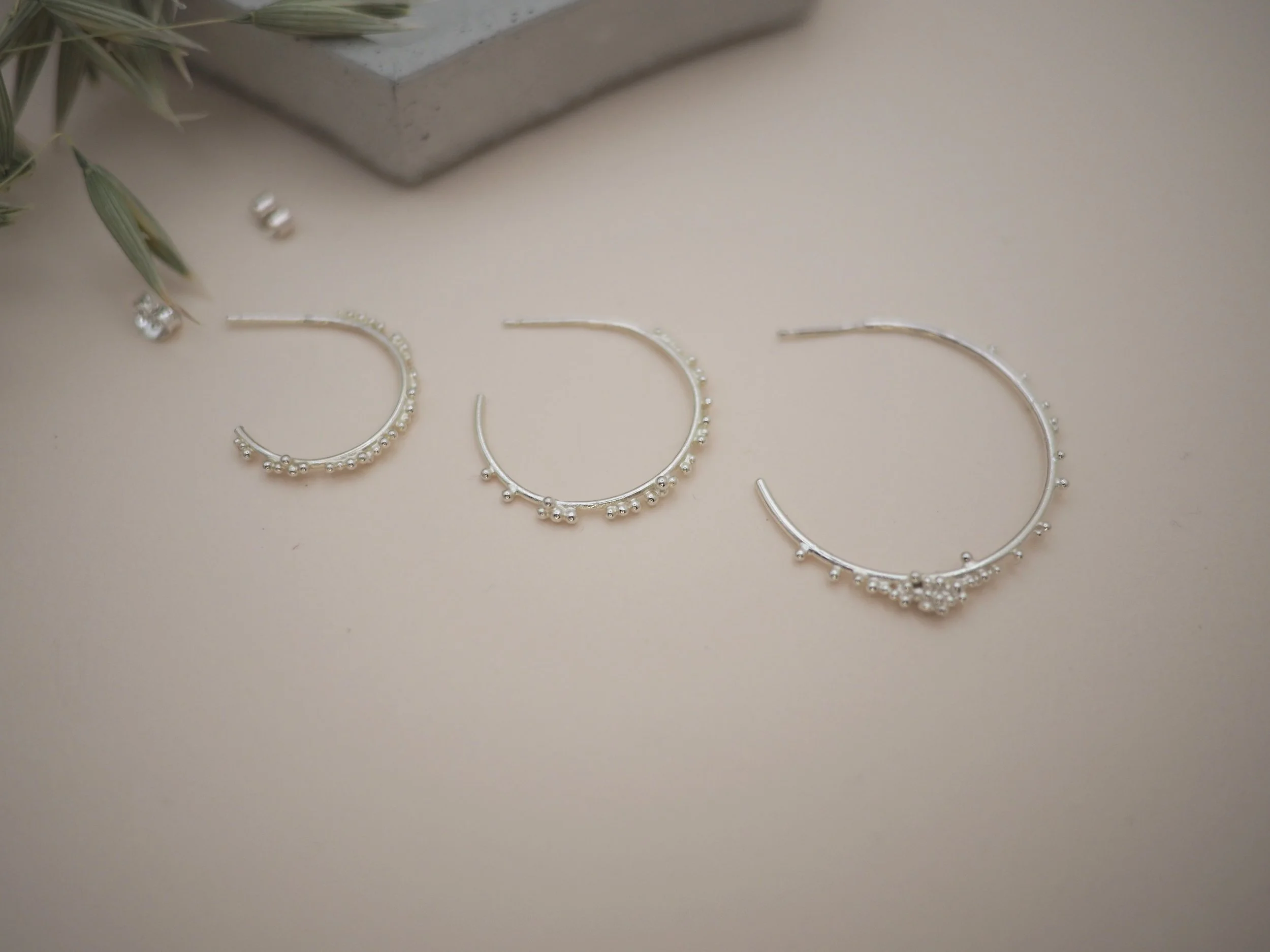 REcycled silver sol hoops