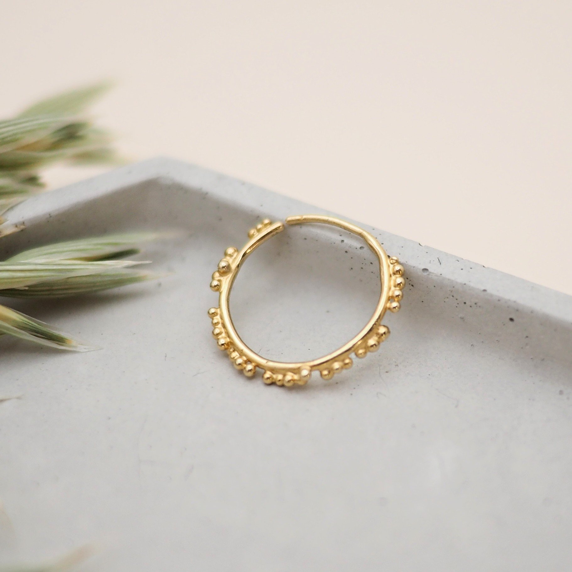 Recycled gold sleeper hoop earring