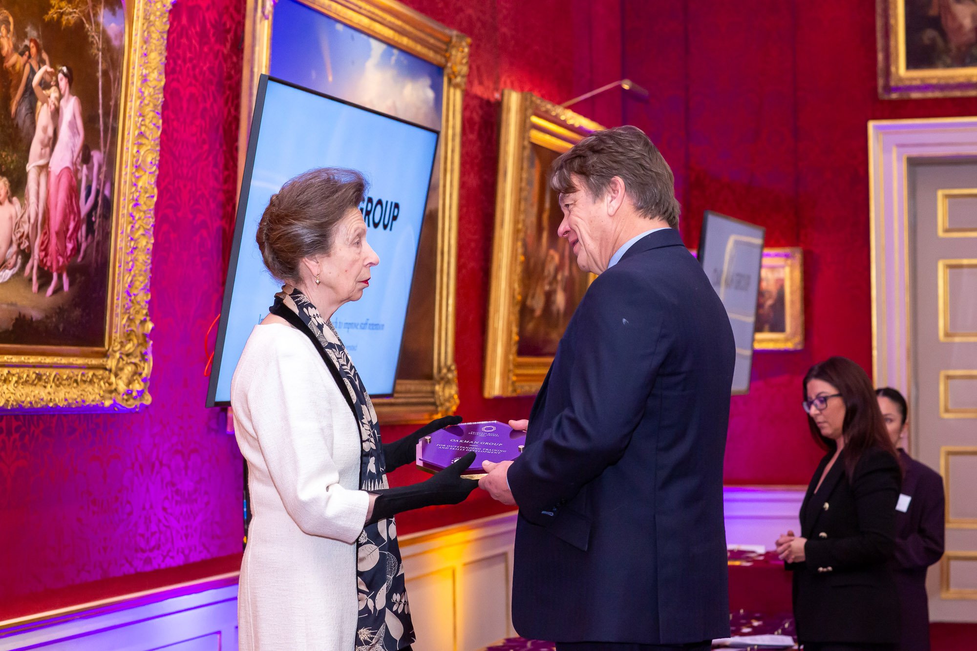 CEO Peter Borg-Neal receiving Oakman's Princess Royal Training Award from HRH The Princess Royal.jpg