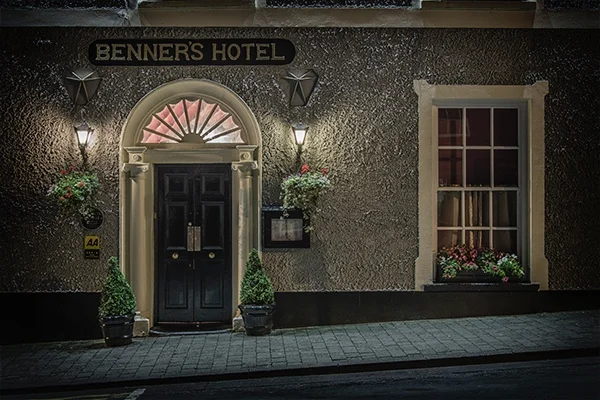 The understated entrance to Benner's Hotel