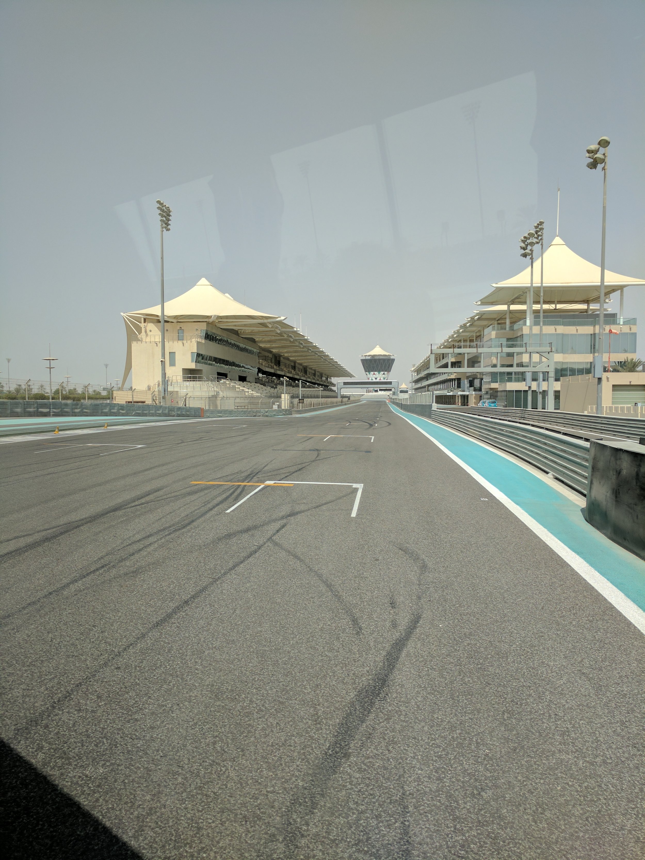 The Yas Marina Circuit finish line in sight