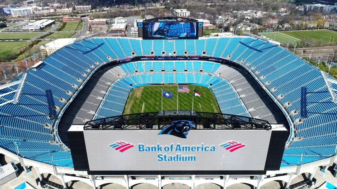 Bank of America Stadium in Charlotte, home of the Carolina Panthers