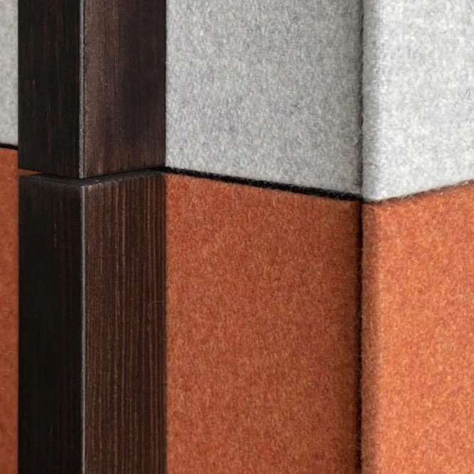 Acoustic textile panel wood slat