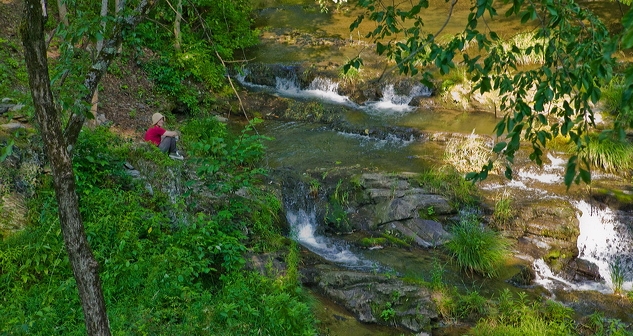Taconic stream where we sent our prayers on birch bark photo: Keith Emerling