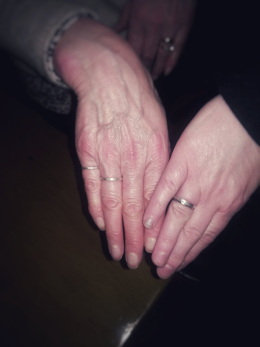 Participants wearing finished handmade silver rings