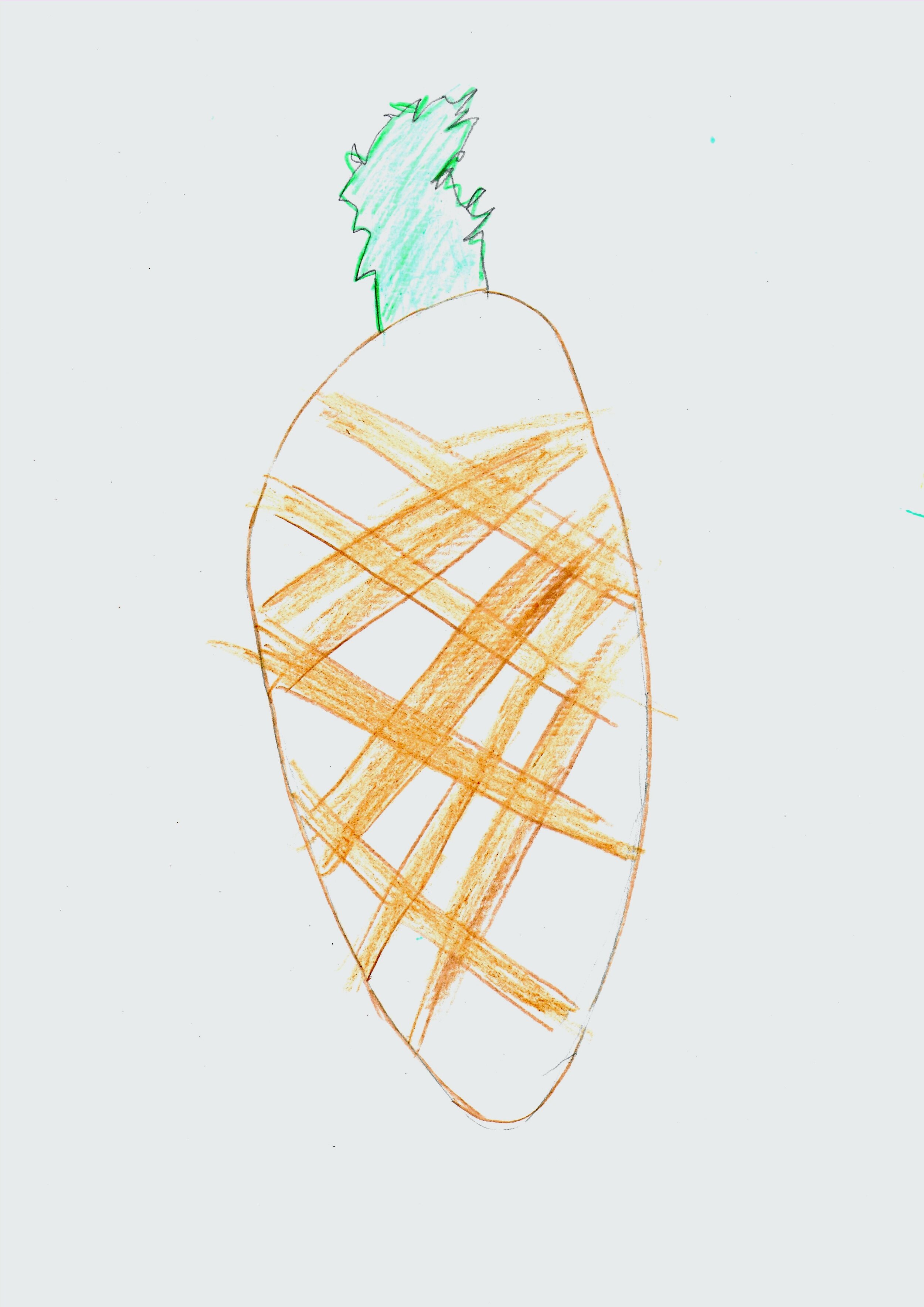 Pineapple bike rack design sketch by pupil at Blackness Primary School