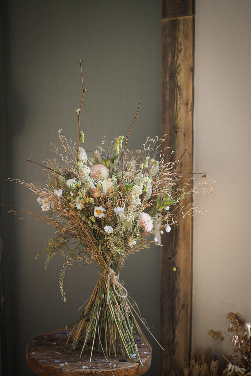 DRIED FLOWER BOUQUET with Twine Wrap         Bouquet of Dried Flowers           Everlasting Bouquet  Sale!