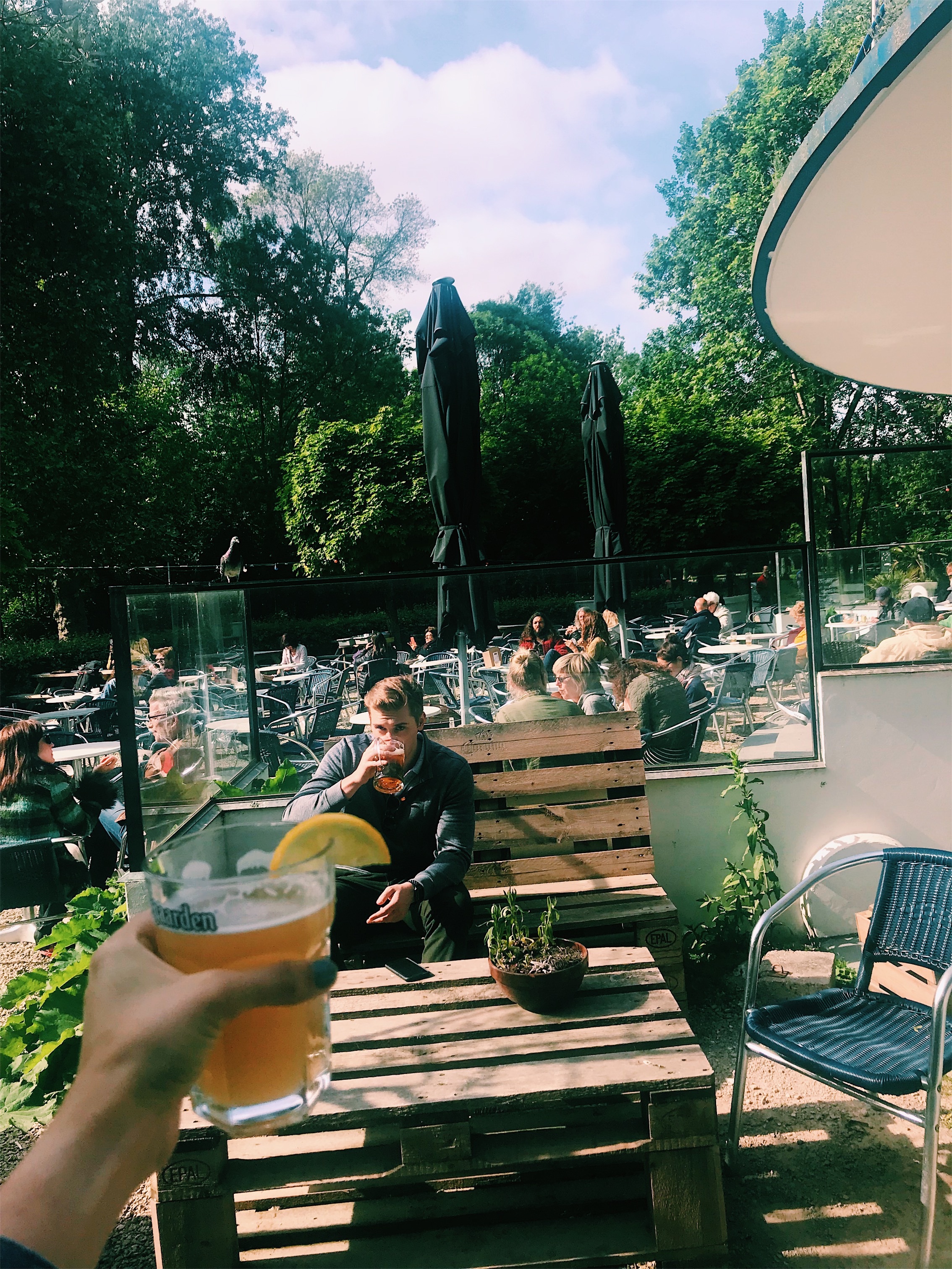 Chase and I enjoying a beer at The Blue Teahouse