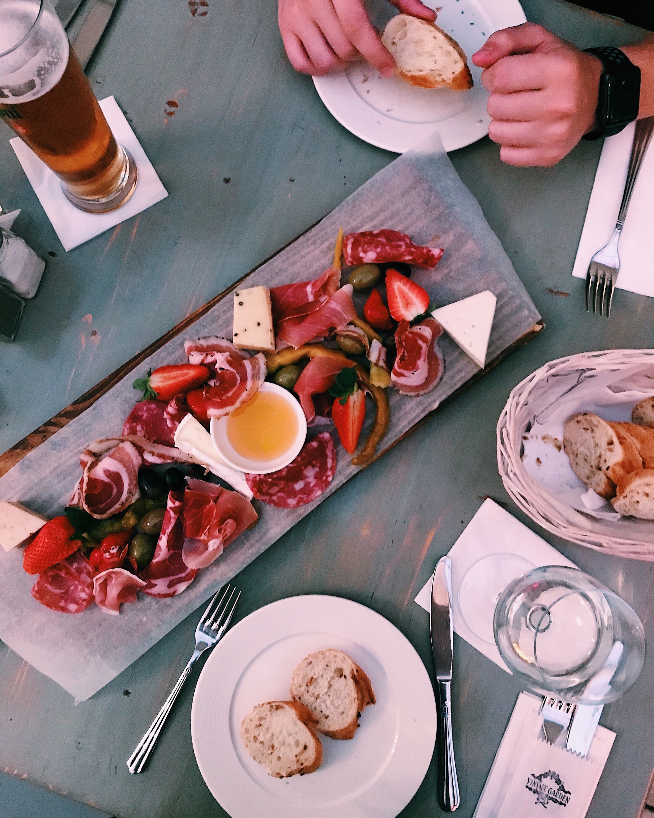Our charcuterie board at Vintage Garden