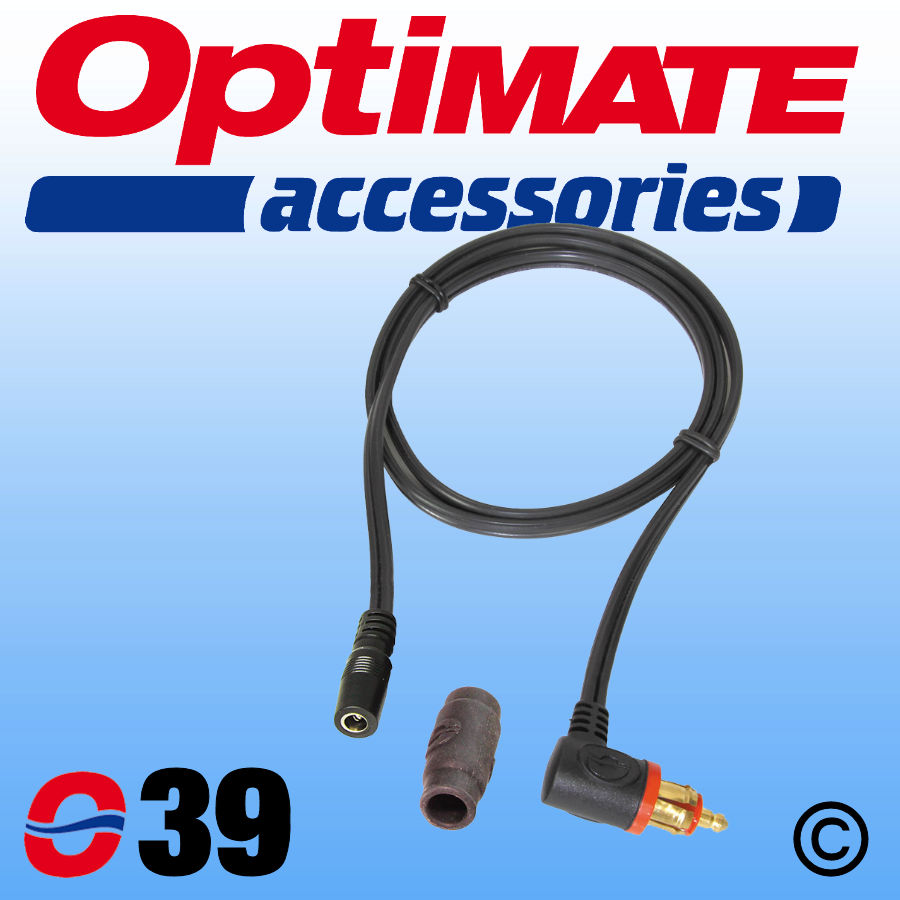OptiMATE CABLE O-18 Metal BIKE socket panel mount with battery lead 