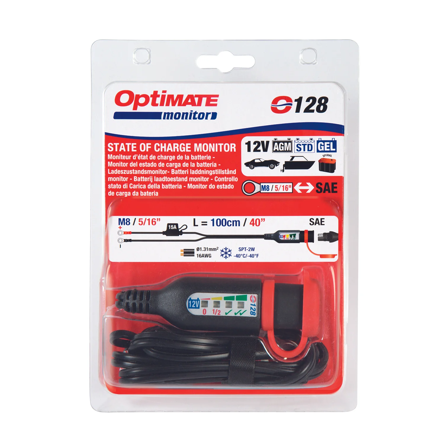 O128, O-128, OptiMate, Eyelet Battery Monitor