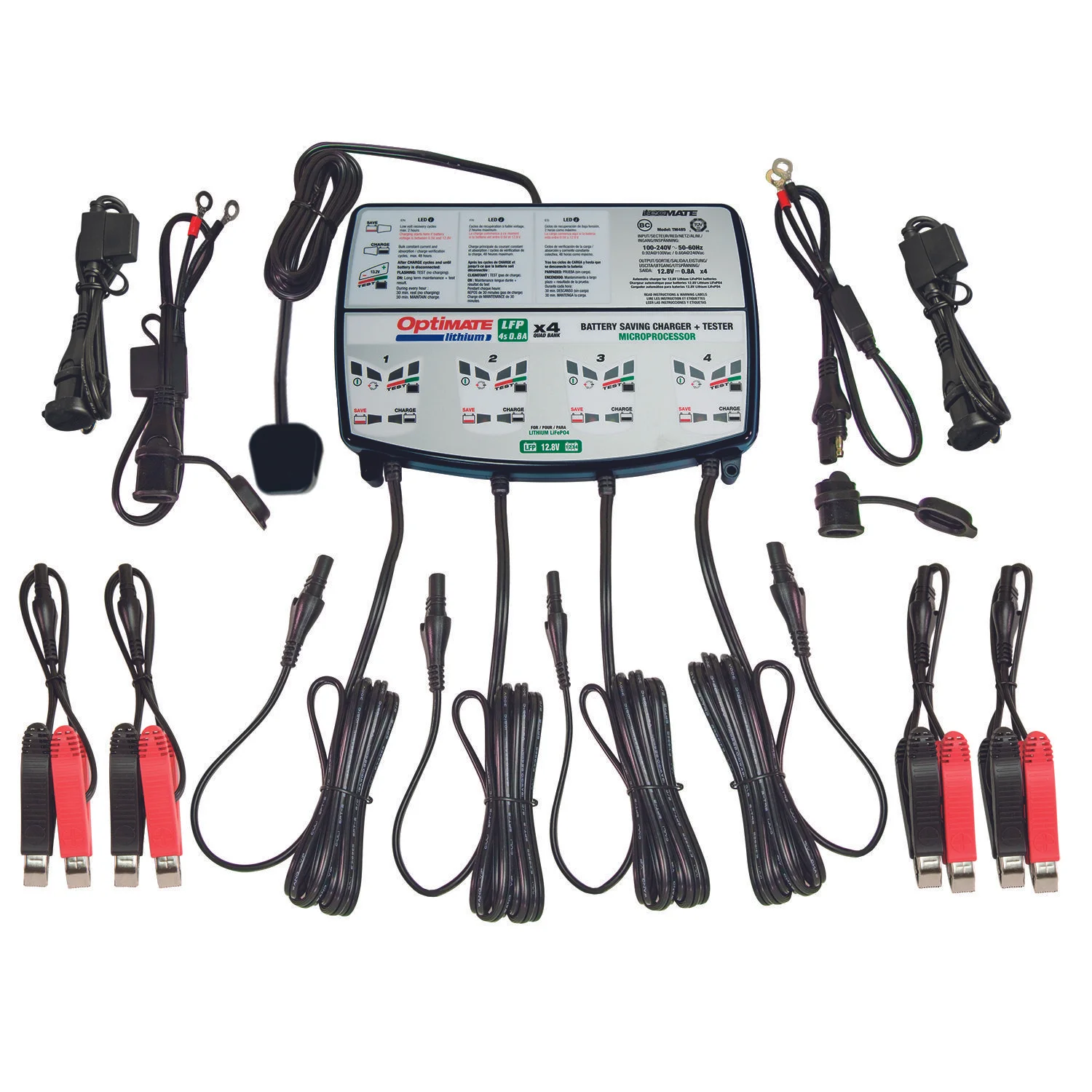TM454, TM484, TM-484BS, OptiMate Lithium Battery Charger, LiFePO4 Battery Charger, Maintainer, Trickle charger, Optimiser for Motorcycle, Powersport