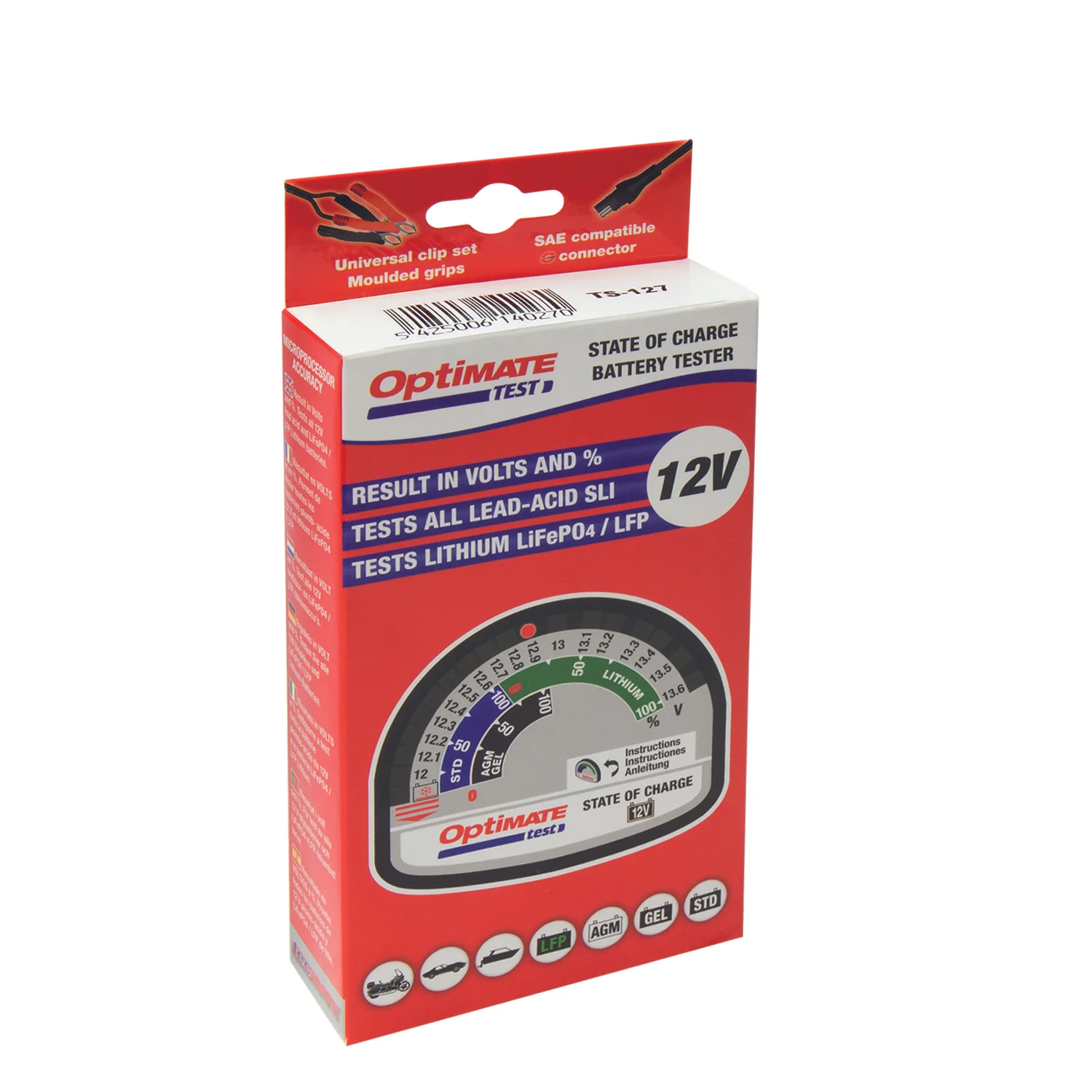 TS126, TS-126, TS127, OptiMate Test Battery Tester for Motorcycle, Powersport
