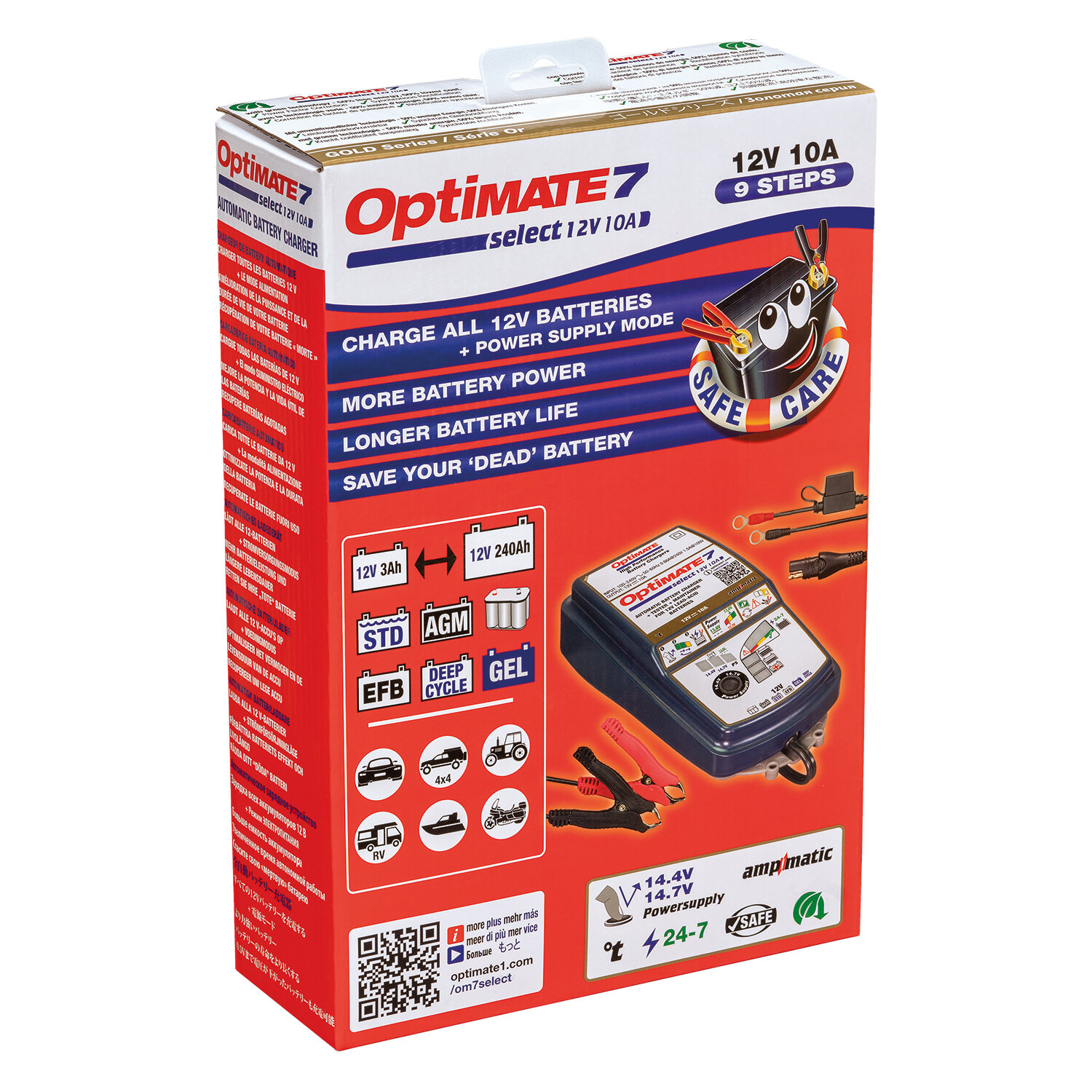 CHARGEUR OPTIMATE 7 SELECT 12V/10A TM250 