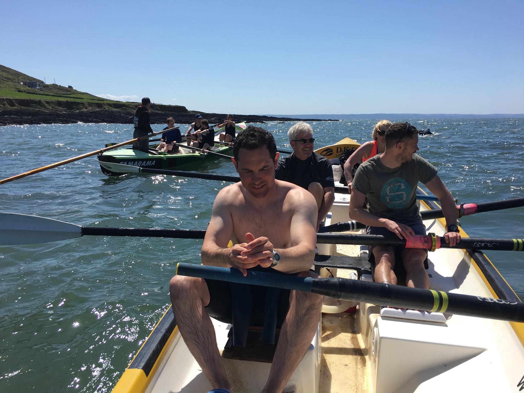 Relaxed row round Down End heading to Saunton...