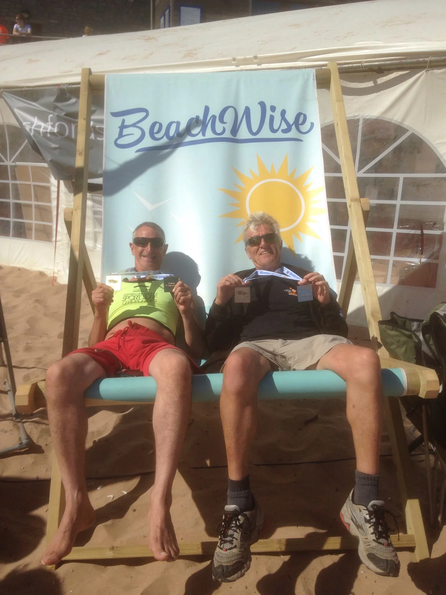 Our World Championship medallists Pete and Rich put their feet up