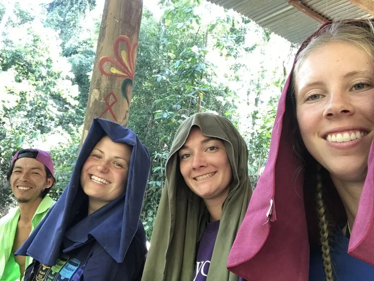There were a lot of bugs so one day we decided to wear our towels on our heads to provide some relief! 