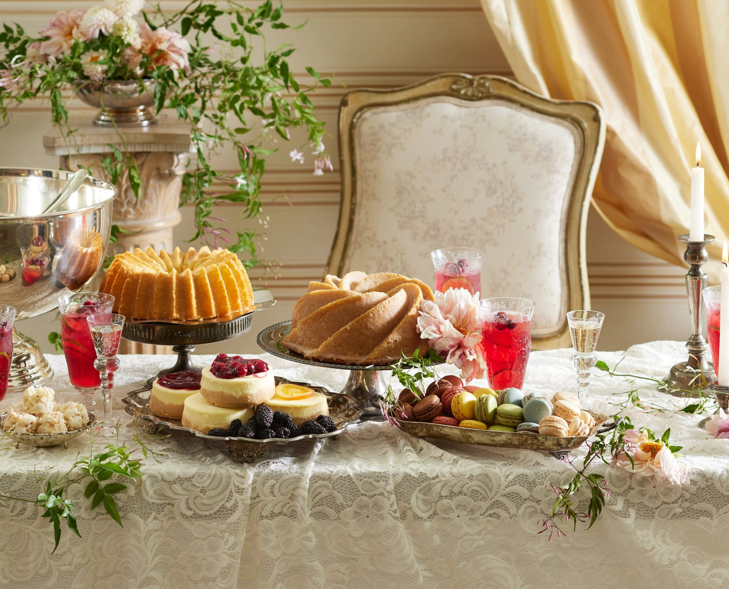 Regency: Styling the ball: Focusing on delicate textures and refined, historical elegance.