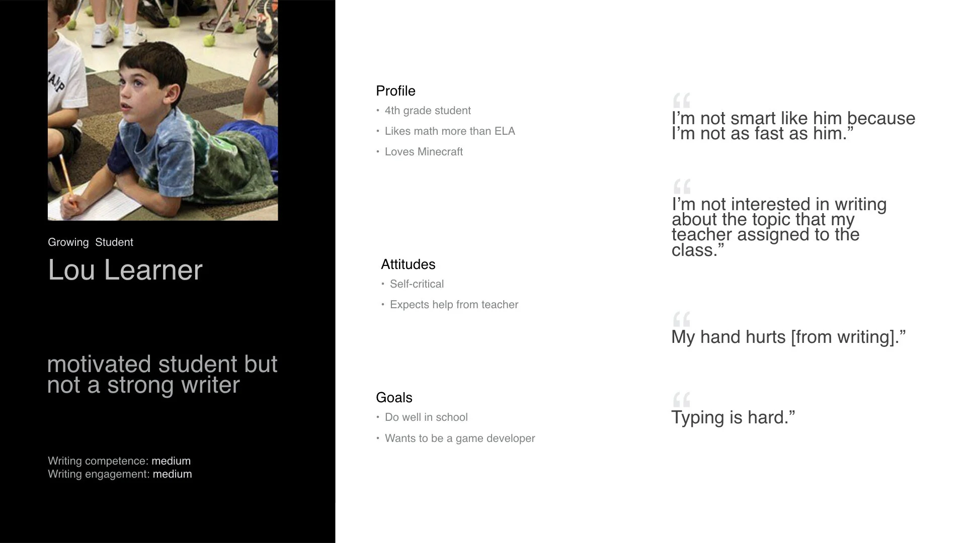 Growing Student Persona