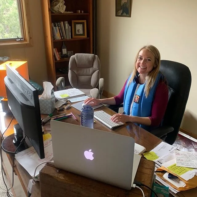 PC Sailing Operations Manager Annaliese Eichelberger (@eichelski) says "YES" to Wear Your Life Jacket To Work (or Home) Day. Today she'll be working hard from home in this retro, yet Coast Guard approved PFD, helping us create a safe, and f