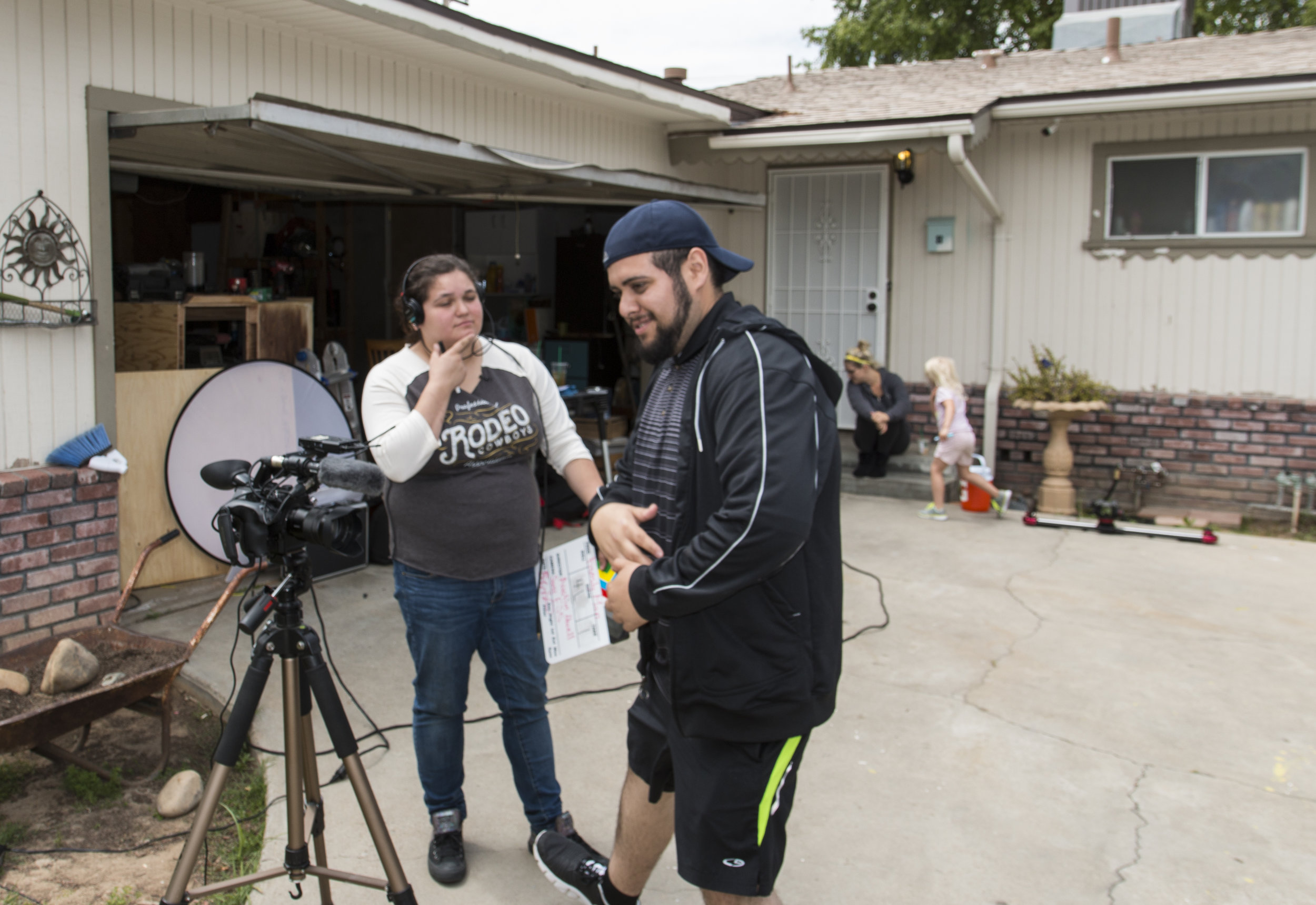 Austin Newell behind the scenes of short film