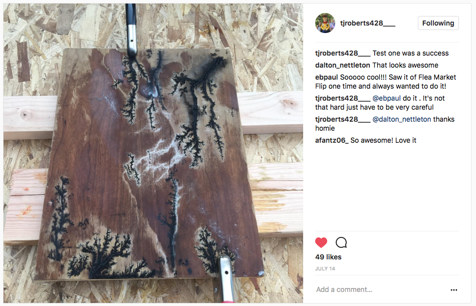 TJ Roberts woodburning instagram