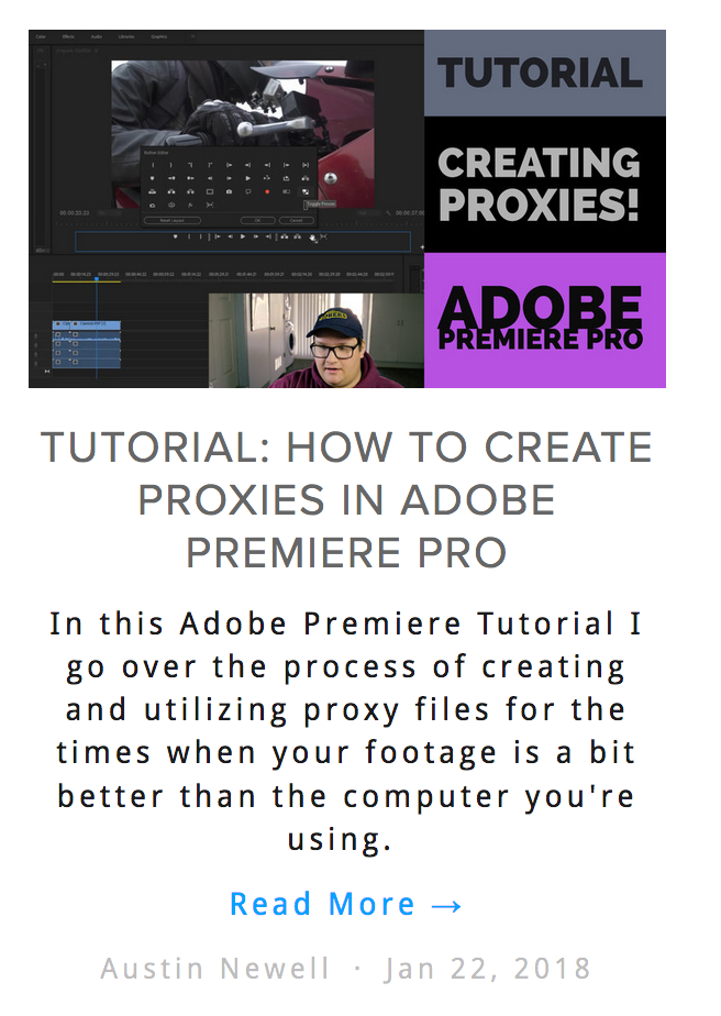 Tutorial Creating Proxies Adobe Premiere