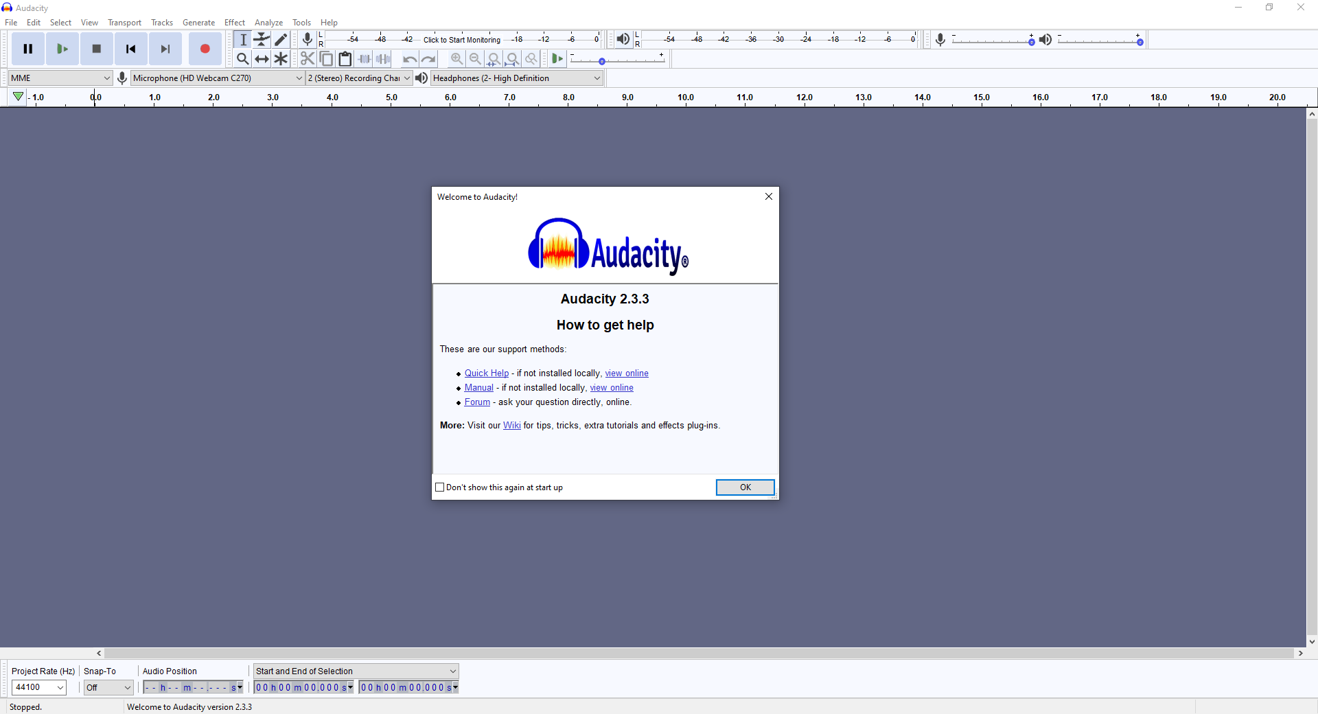 Audacity UI Software