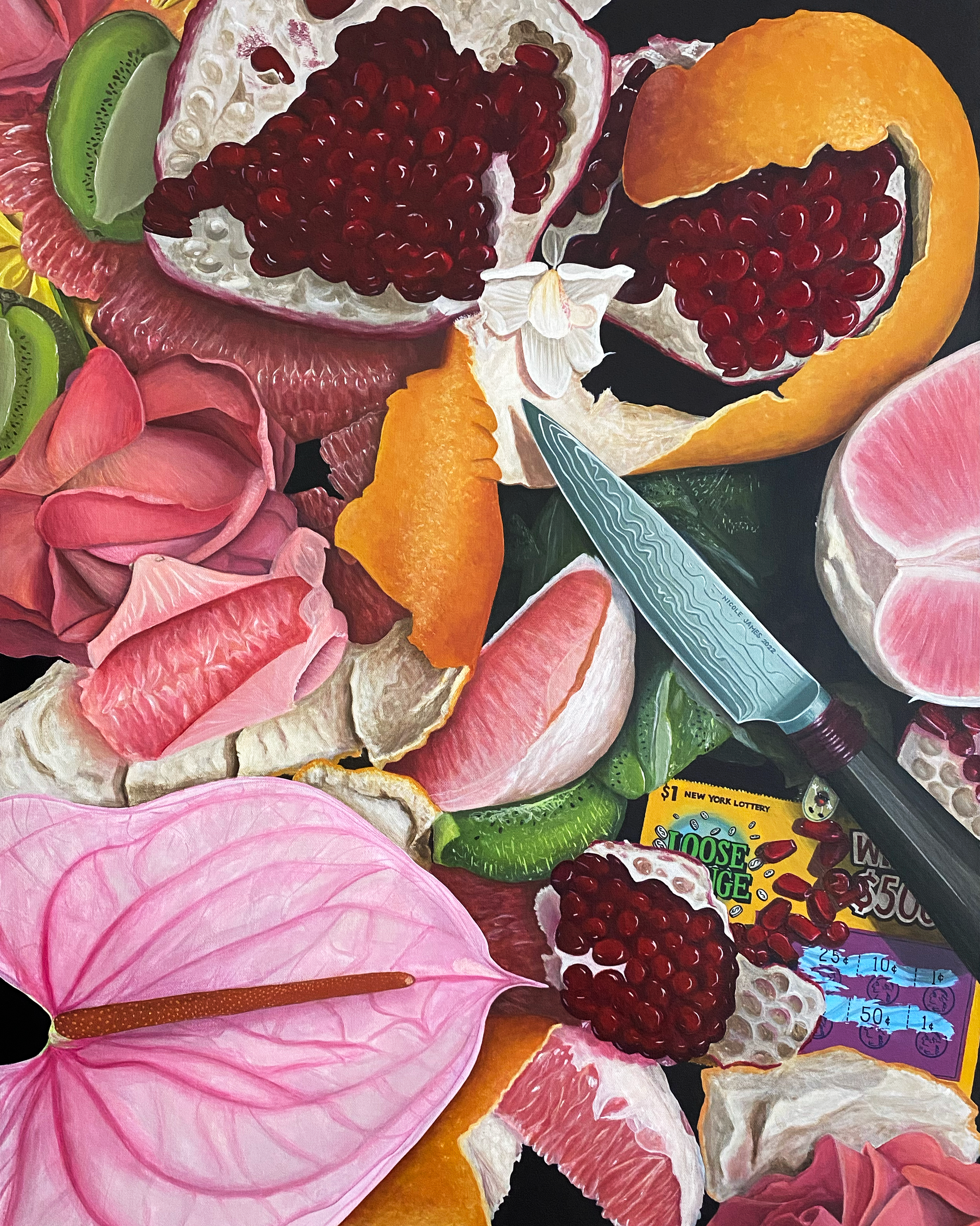 Loose Change, 2022 Acrylic on canvas, 40 x 30 inches