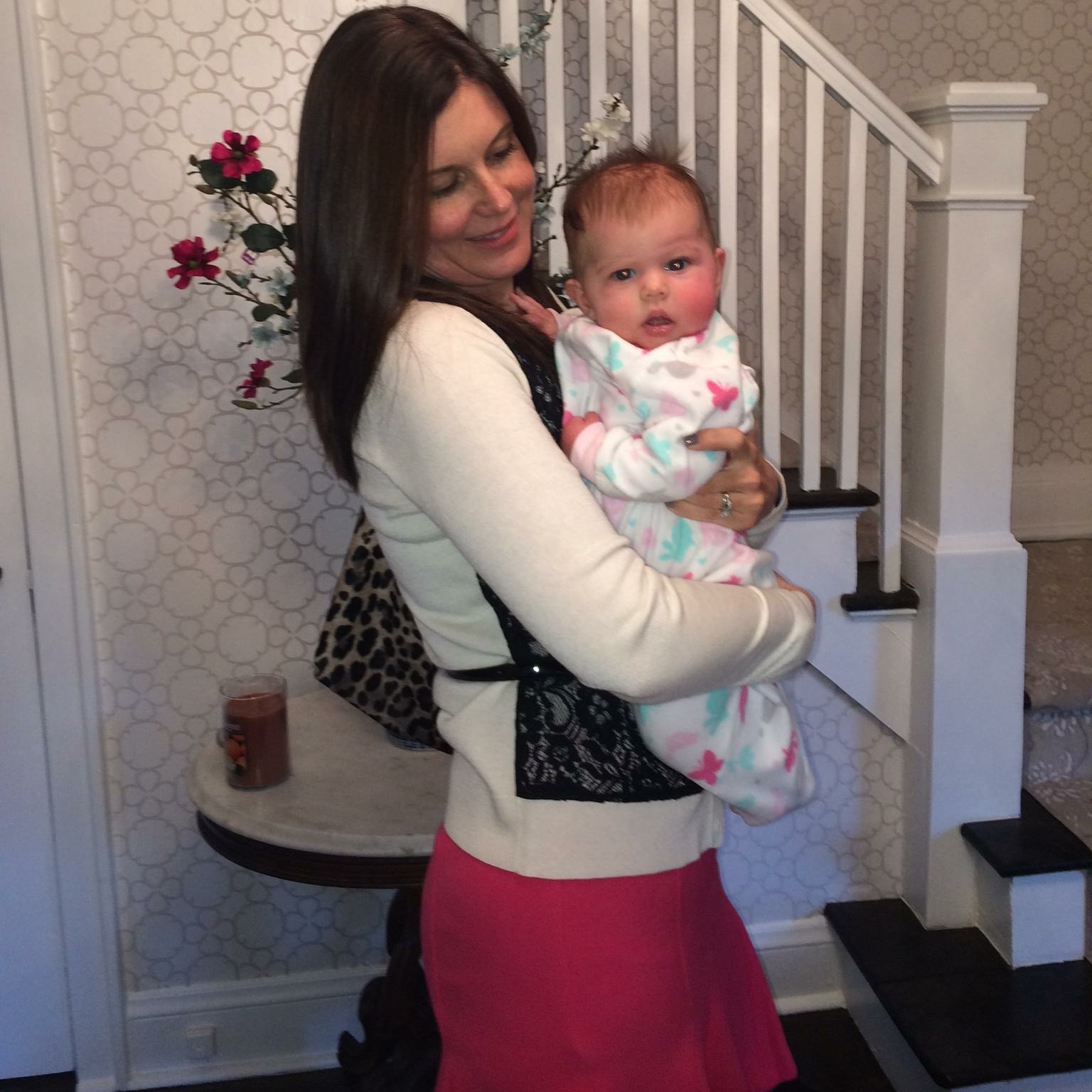 Me and my daughter on my first day back at work after maternity leave.