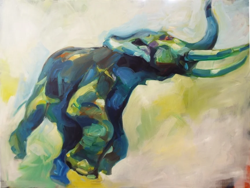 Elephant in water_36x48.jpg