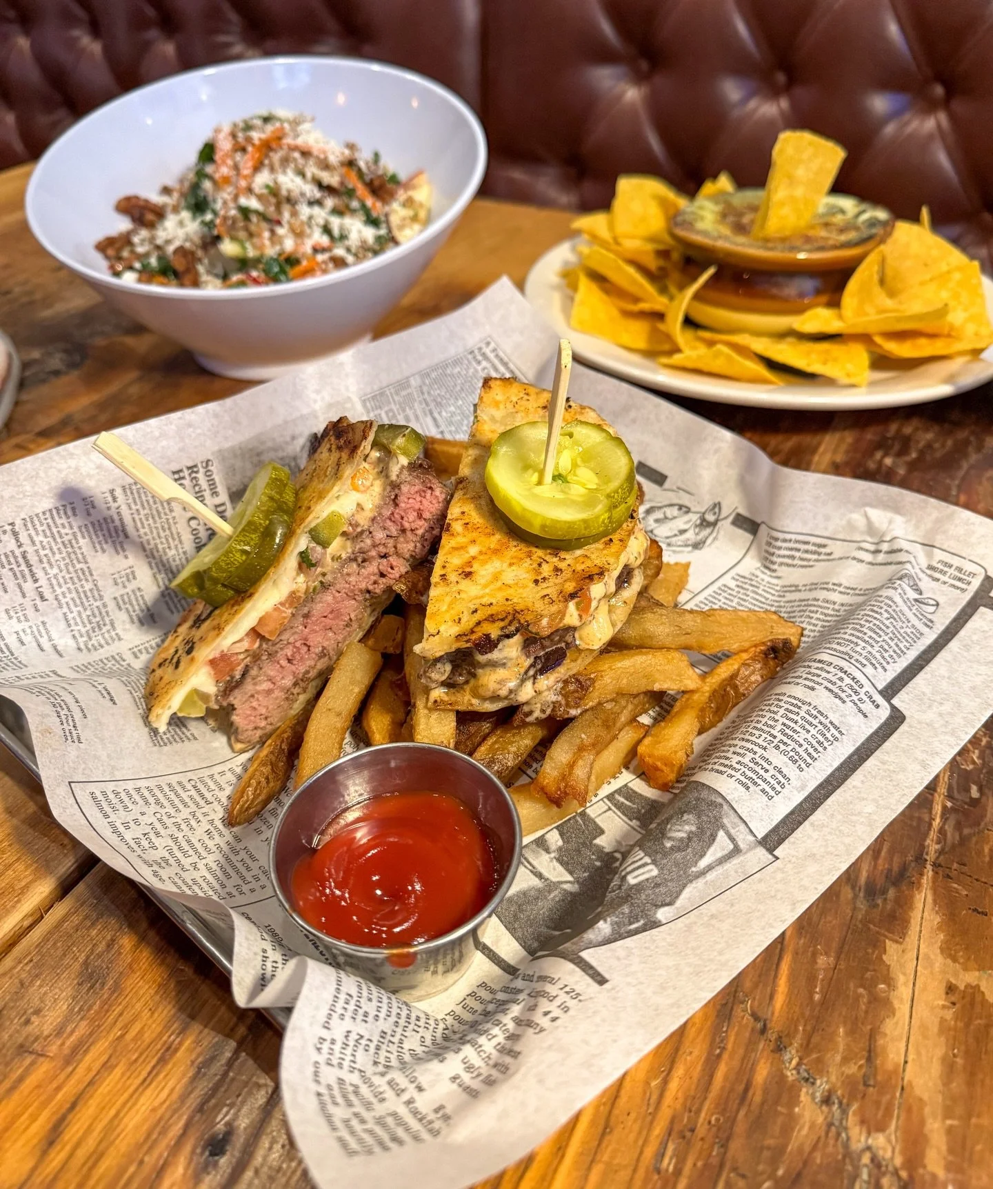 Quesadilla Burger - the best of both worlds 🤝🏼

NFL PLAYOFFS @ 4:30PM &amp; 8:00PM
Celtics vs Hawks @ 7:30PM
Bruins vs Blackhawks @ 8:00PM