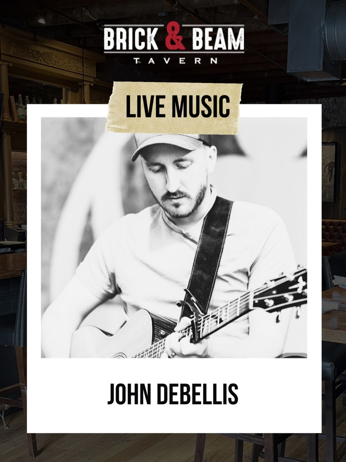 🚨TOMORROW🚨LIVE MUSIC with @johndebellismusic starting at 8:30PM 🪩🕺🏻💃🏻