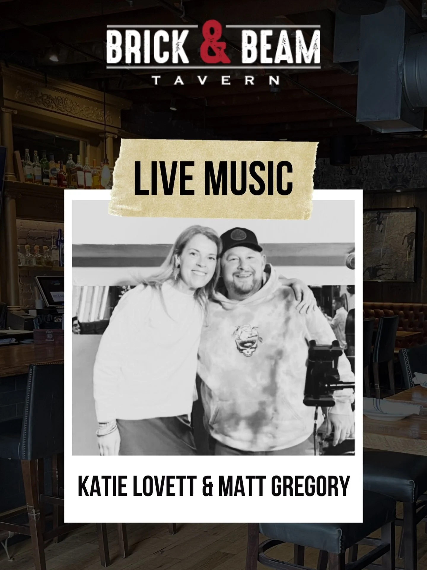 🚨TOMORROW🚨LIVE MUSIC with @katielovettsinger &amp; @fattygunit at 8:30PM! 🪩🕺🏻💃🏻