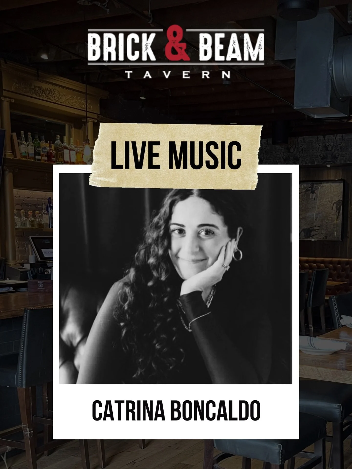🚨TOMORROW🚨LIVE MUSIC starts @ 8:30PM with @catrinaboncaldo 🪩💃🏻🕺🏻