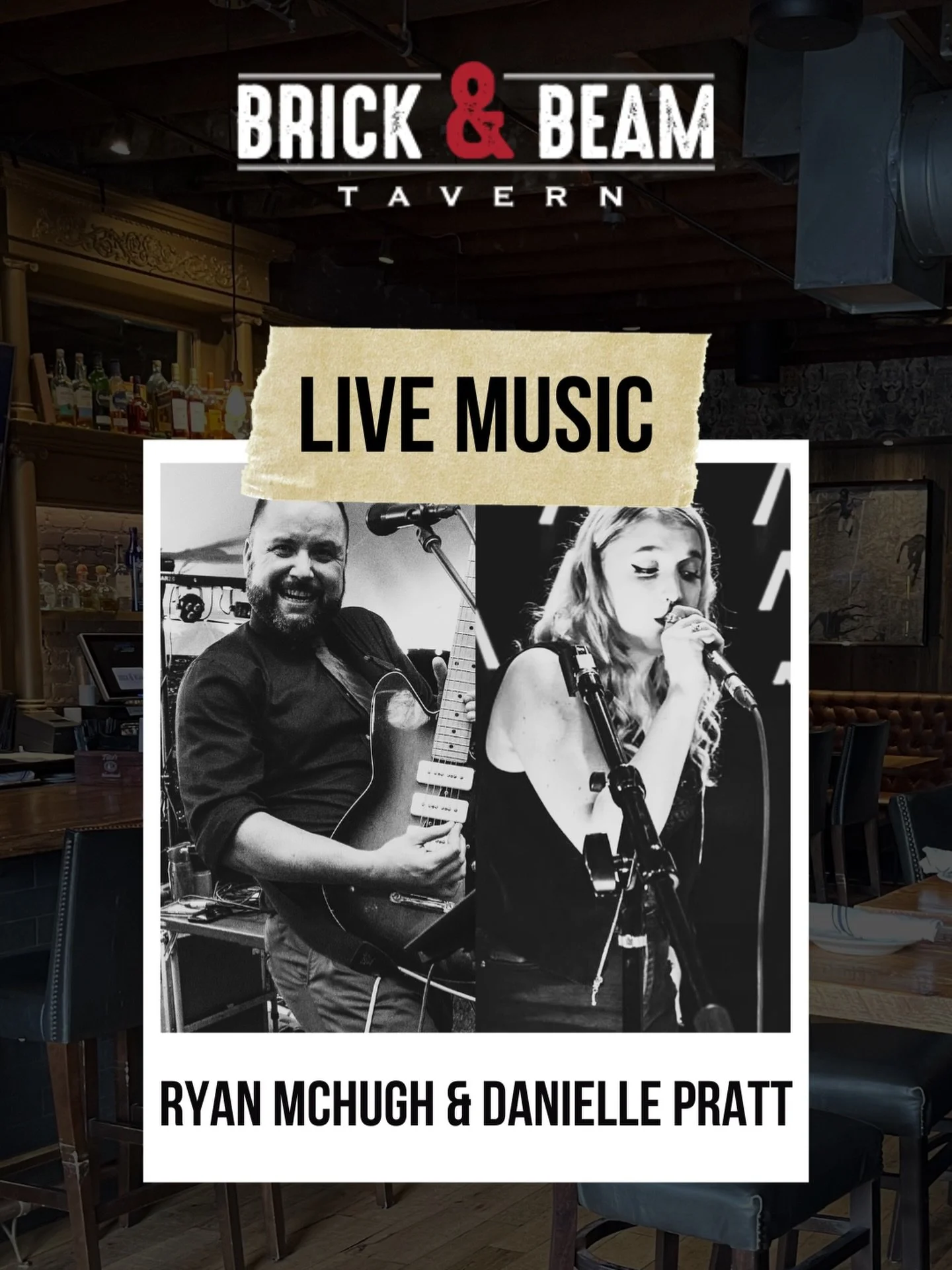 🚨TONIGHT🚨LIVE MUSIC with @ryanmchugh444 &amp; @danielleprattmusic starting at 8:30PM 🪩💃🏻🕺🏻