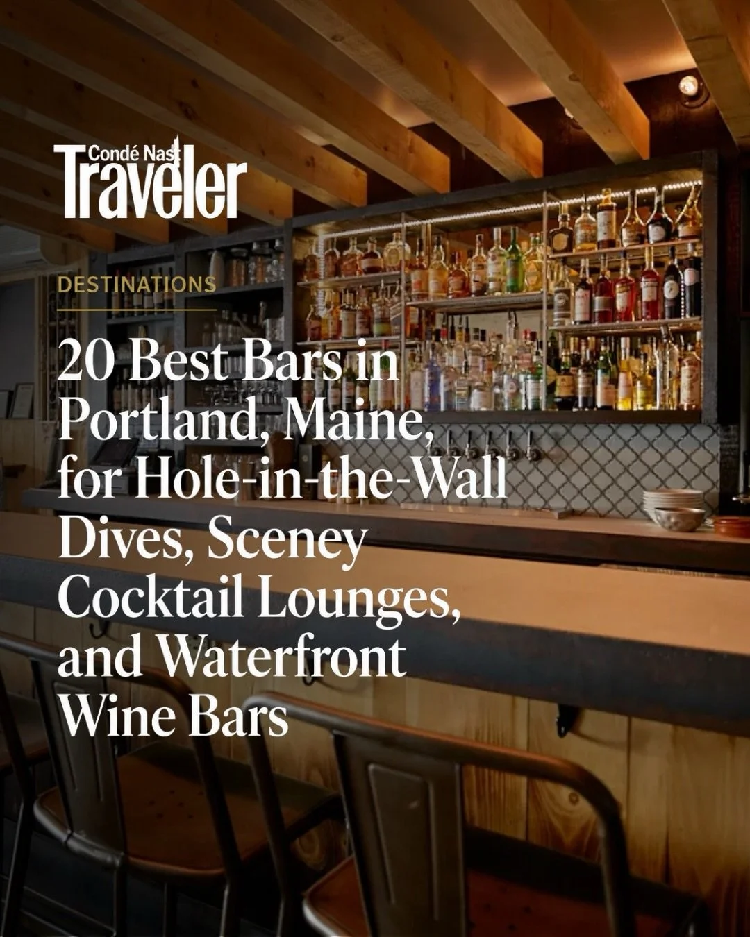 We&rsquo;re incredibly proud to see Chaval recognized by Cond&eacute; Nast Traveler as one of the 20 Best Bars in Portland, Maine. This recognition celebrates the passion, creativity, and dedication reflected in every cocktail and every experience we